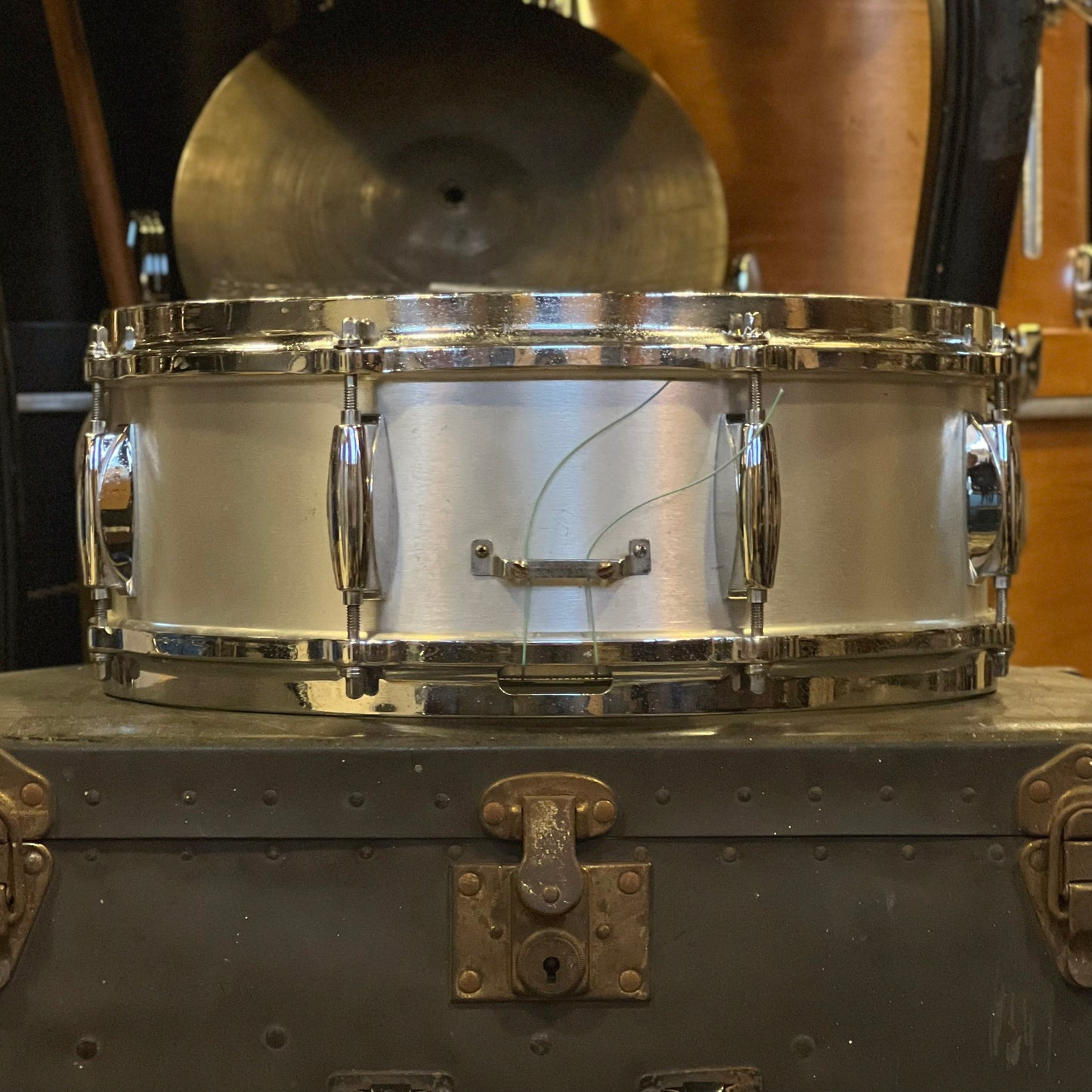 VINTAGE 1970's Gretsch 5x14 Stop Sign Aluminum 8-Lug Snare Drum