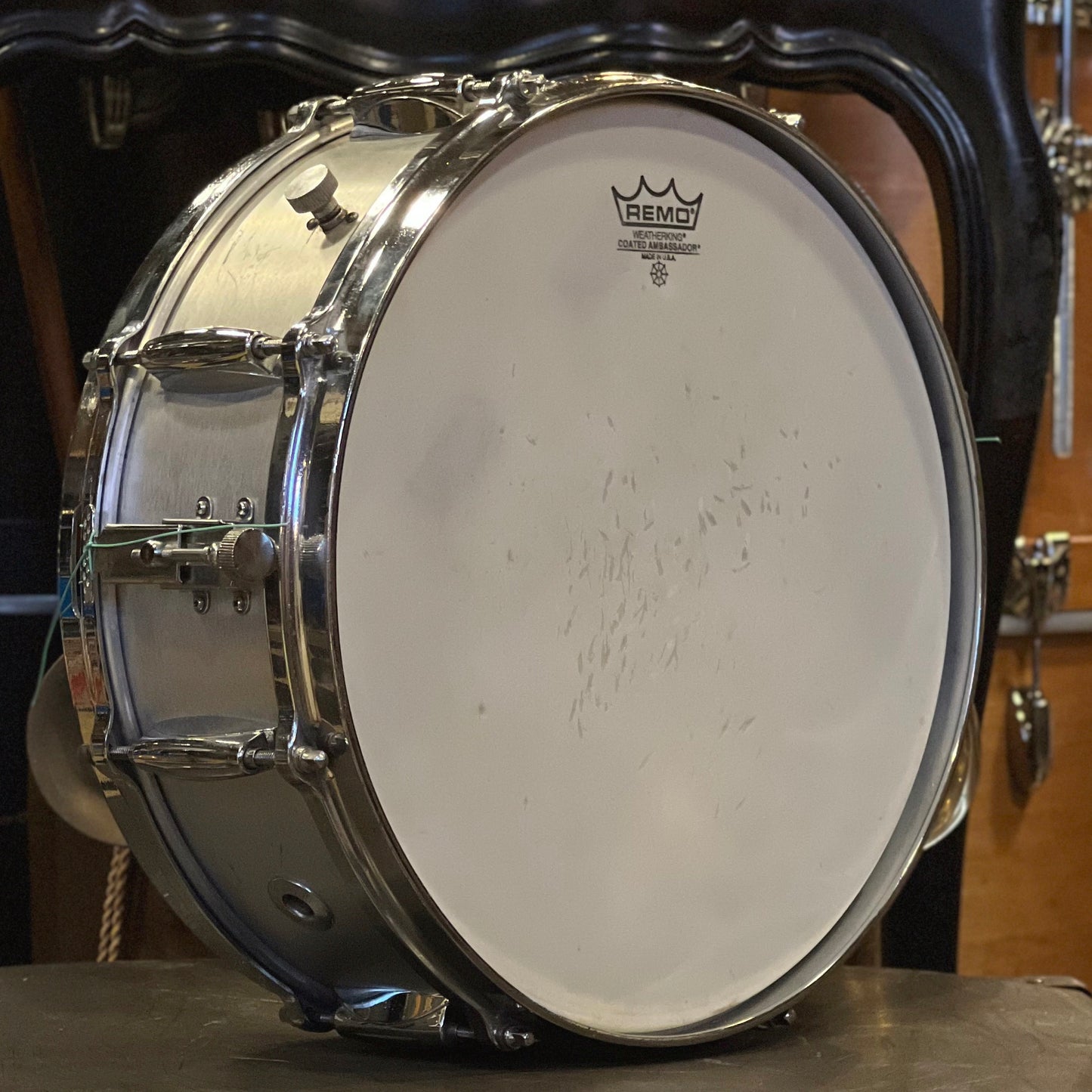 VINTAGE 1970's Gretsch 5x14 Stop Sign Aluminum 8-Lug Snare Drum