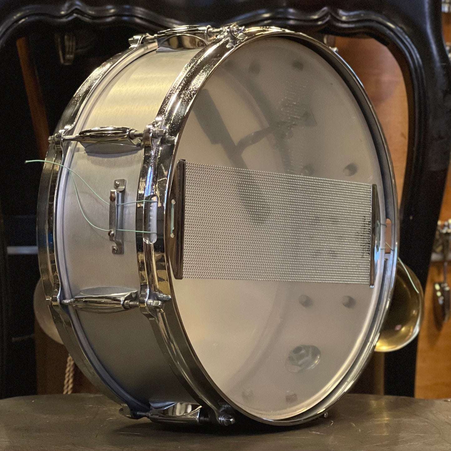 VINTAGE 1970's Gretsch 5x14 Stop Sign Aluminum 8-Lug Snare Drum