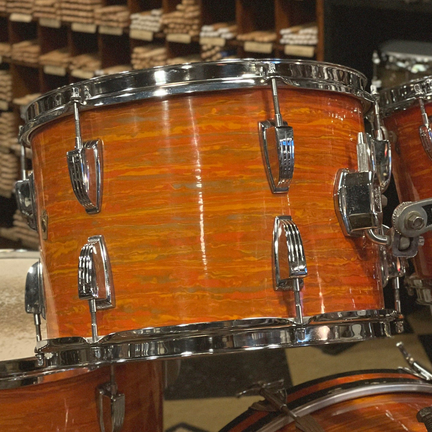 VINTAGE 1968 Ludwig Hollywood Outfit in Mod Orange - 14x22, 8x12, 9x13, 16x16