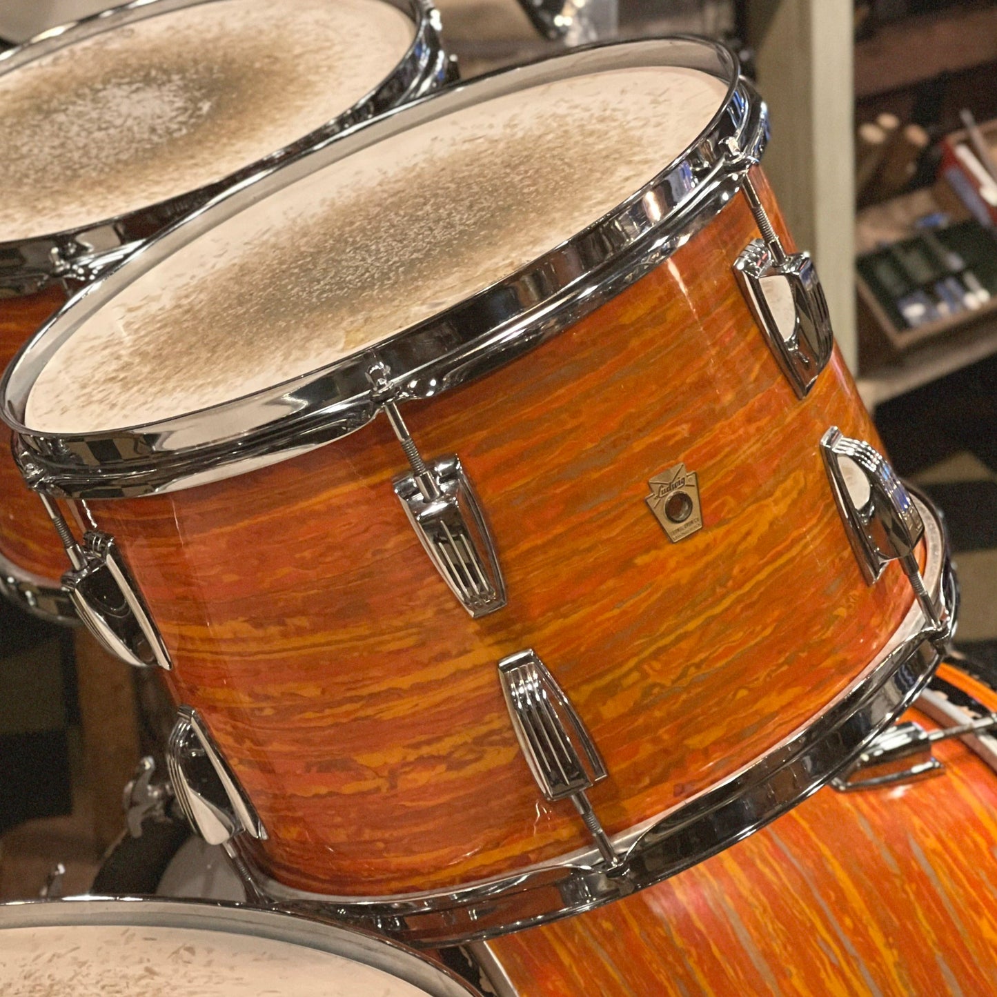 VINTAGE 1968 Ludwig Hollywood Outfit in Mod Orange - 14x22, 8x12, 9x13, 16x16