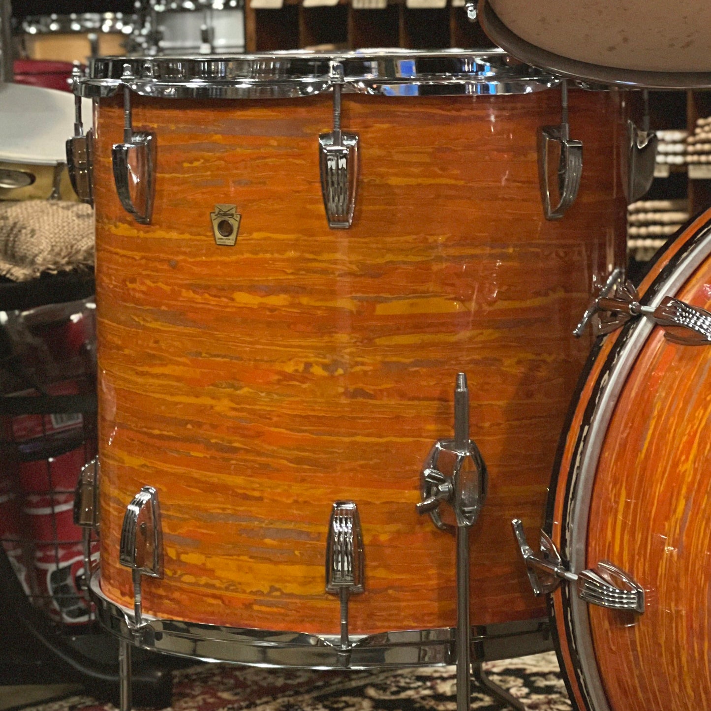 VINTAGE 1968 Ludwig Hollywood Outfit in Mod Orange - 14x22, 8x12, 9x13, 16x16