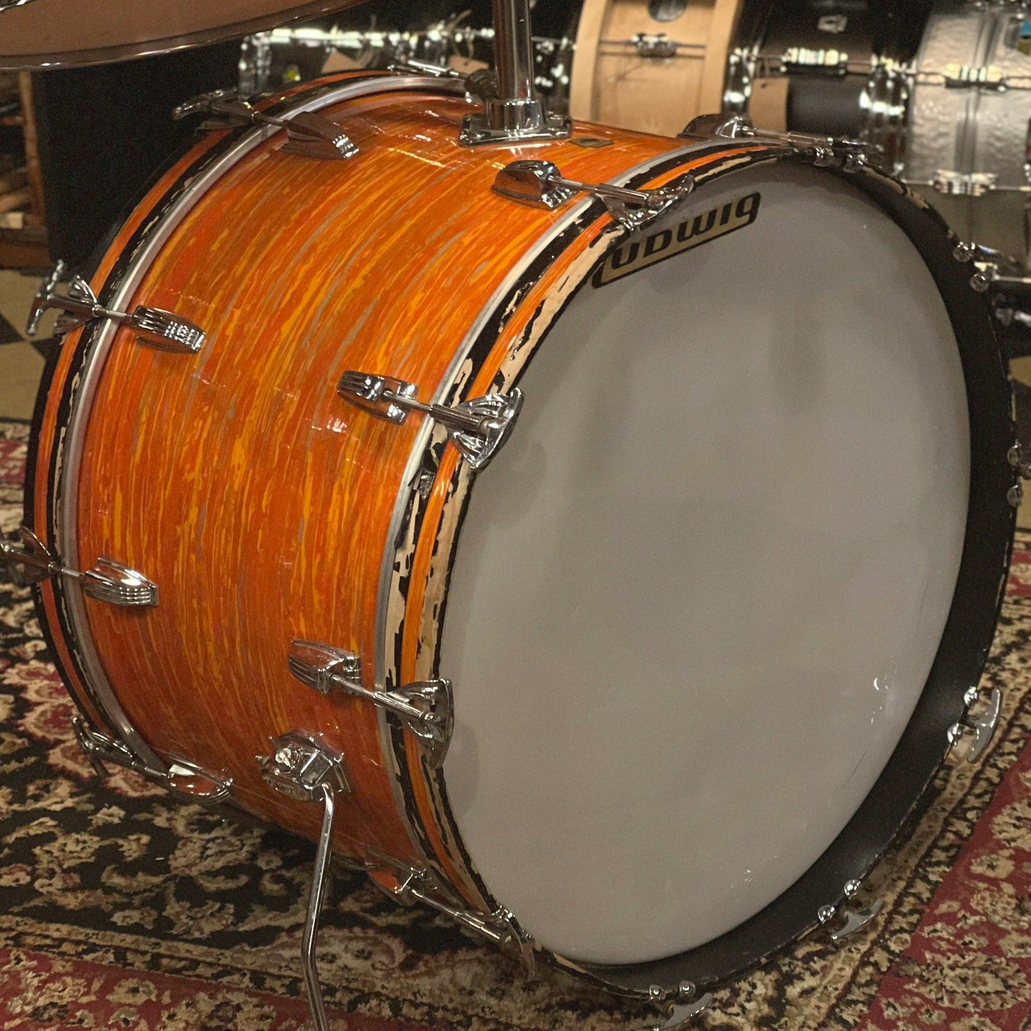 VINTAGE 1968 Ludwig Hollywood Outfit in Mod Orange - 14x22, 8x12, 9x13, 16x16