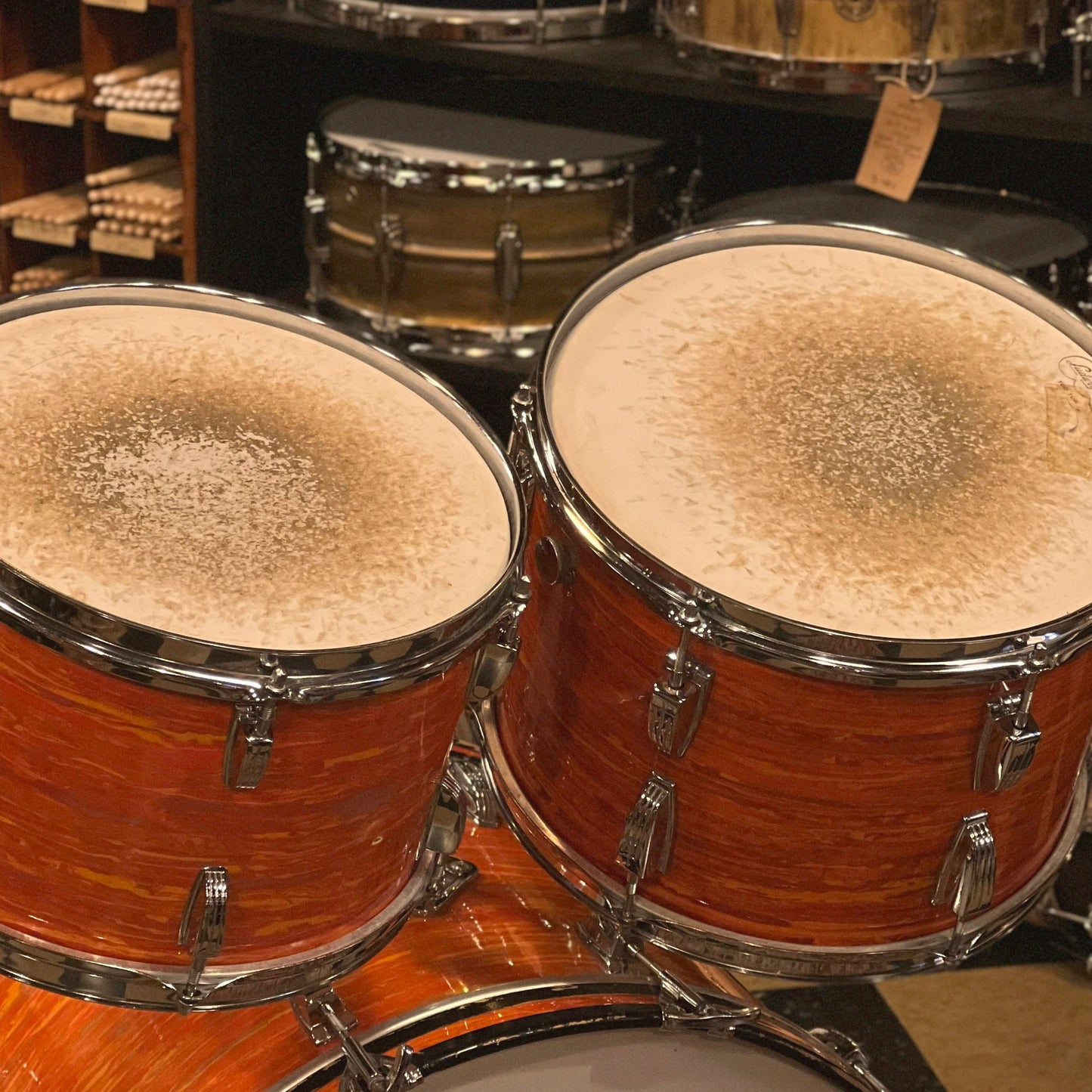 VINTAGE 1968 Ludwig Hollywood Outfit in Mod Orange - 14x22, 8x12, 9x13, 16x16