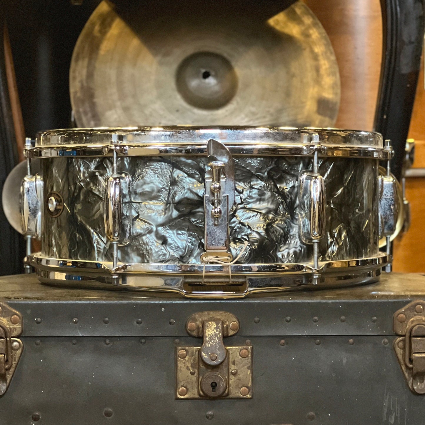 VINTAGE 1964 Slingerland 5x14 No. 161 Student Deluxe Snare Drum in Black Diamond Pearl