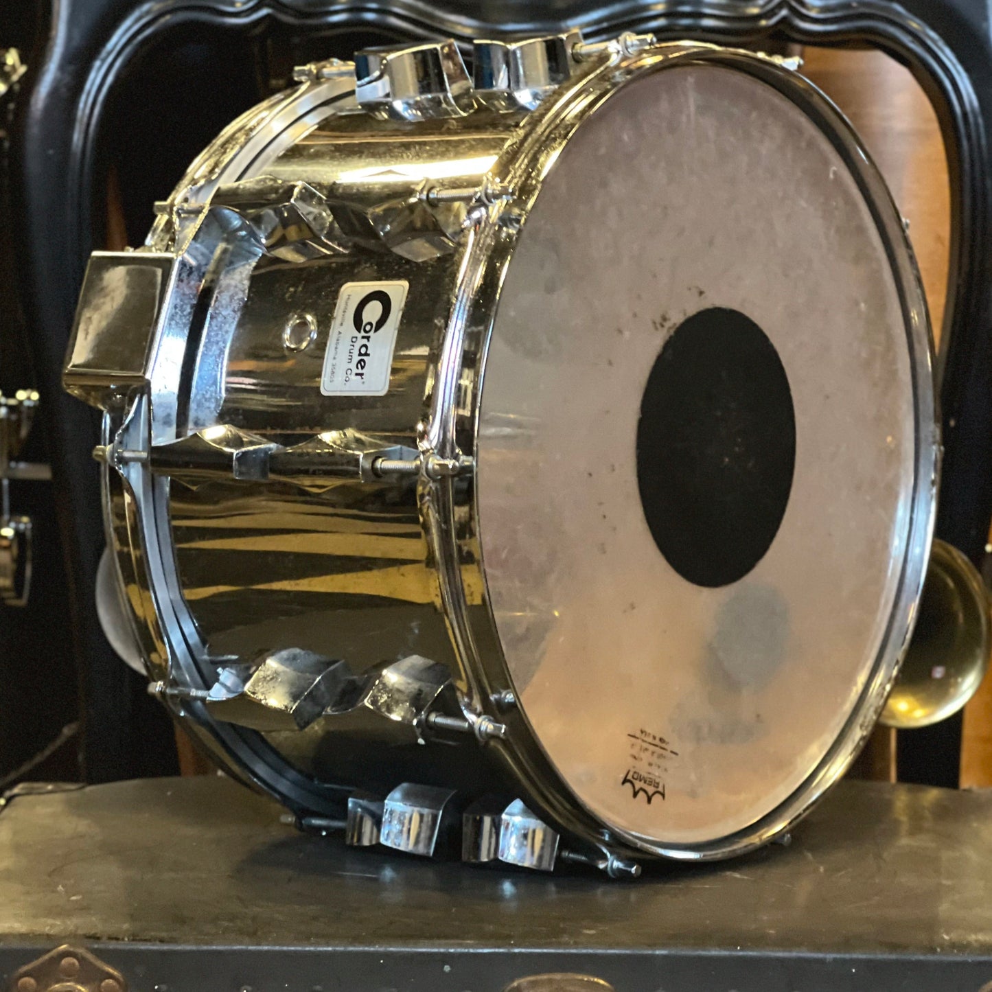 VINTAGE 1980's Corders 8x14 Snare Drum in Chrome over Wood