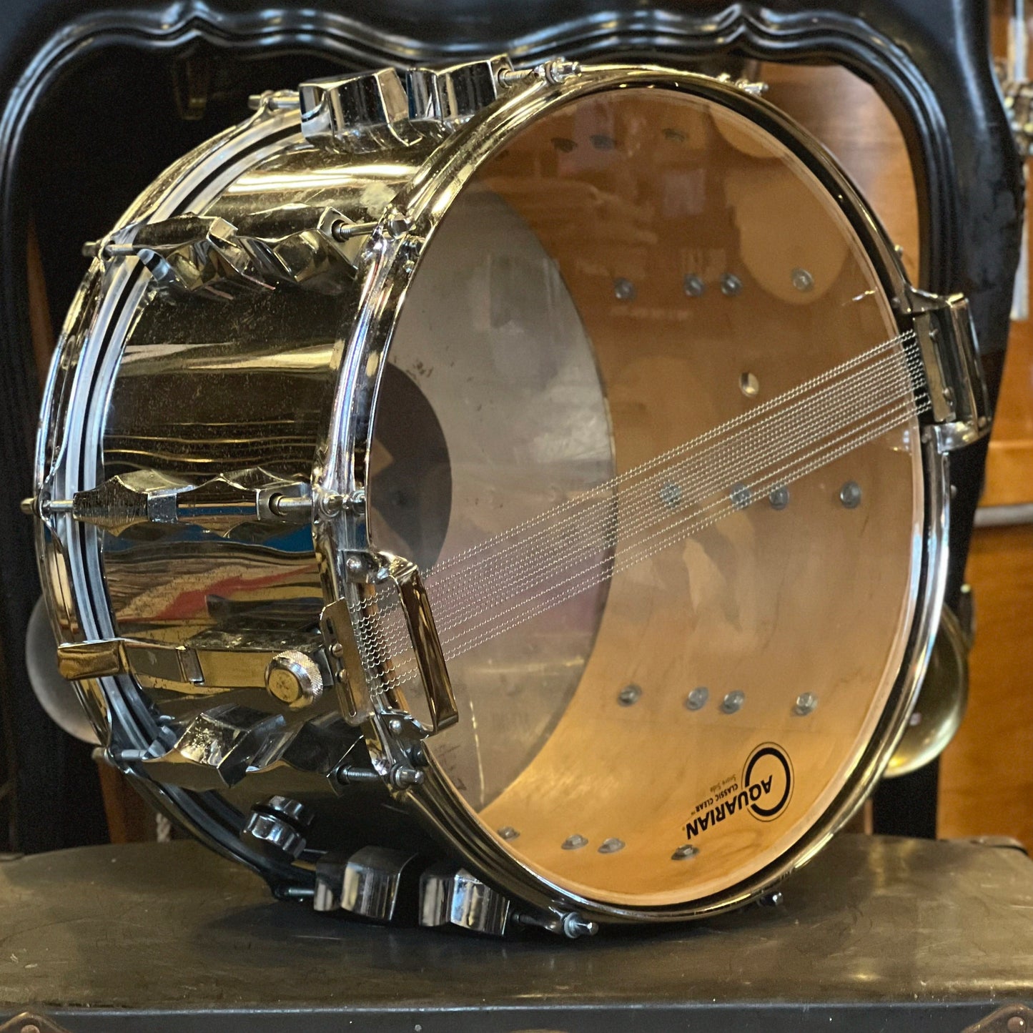 VINTAGE 1980's Corders 8x14 Snare Drum in Chrome over Wood