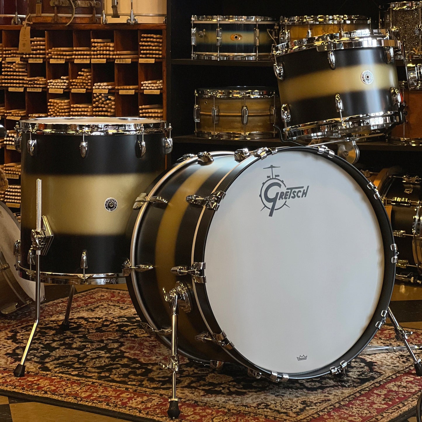 NEW Gretsch Brooklyn Drum Set in Black Gold Duco - 14x22, 9x13 ,16x16
