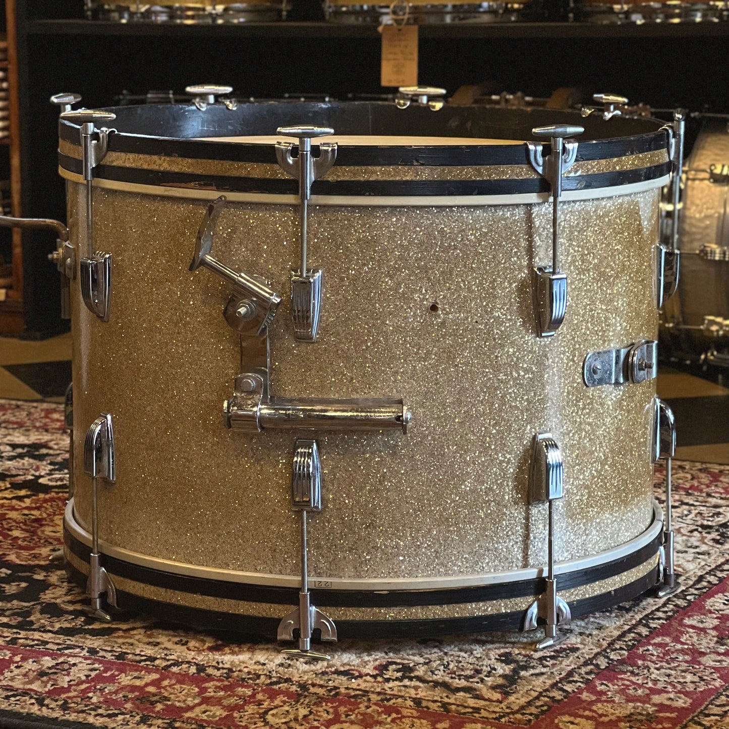 VINTAGE 1960's MIJ Murayamd Drums Ludwig Copy in Faded Silver Sparkle - 14x22, 9x13, 16x16