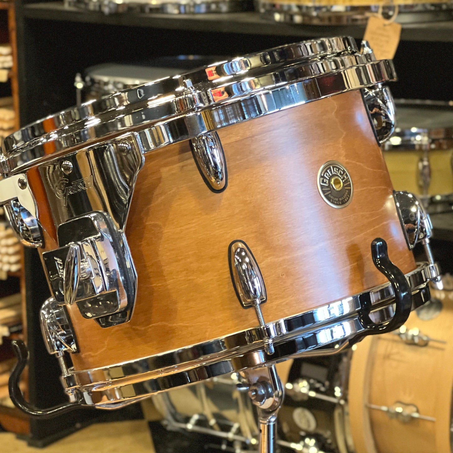NEW Gretsch USA Custom Drum Set in Satin Classic Maple - 14x18. 8x12, 14x14