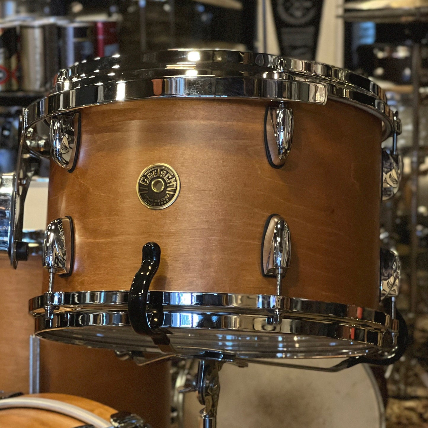 NEW Gretsch USA Custom Drum Set in Satin Classic Maple - 14x18. 8x12, 14x14