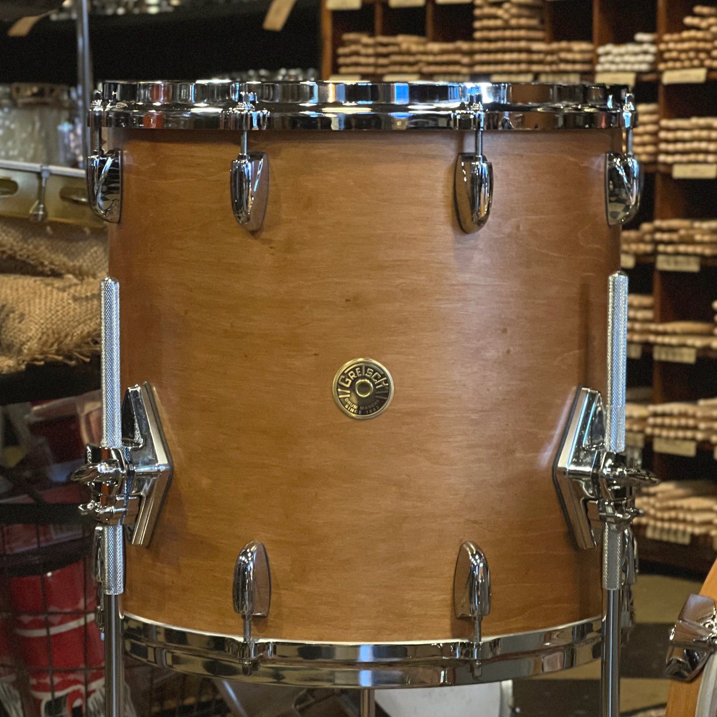 NEW Gretsch USA Custom Drum Set in Satin Classic Maple - 14x18. 8x12, 14x14