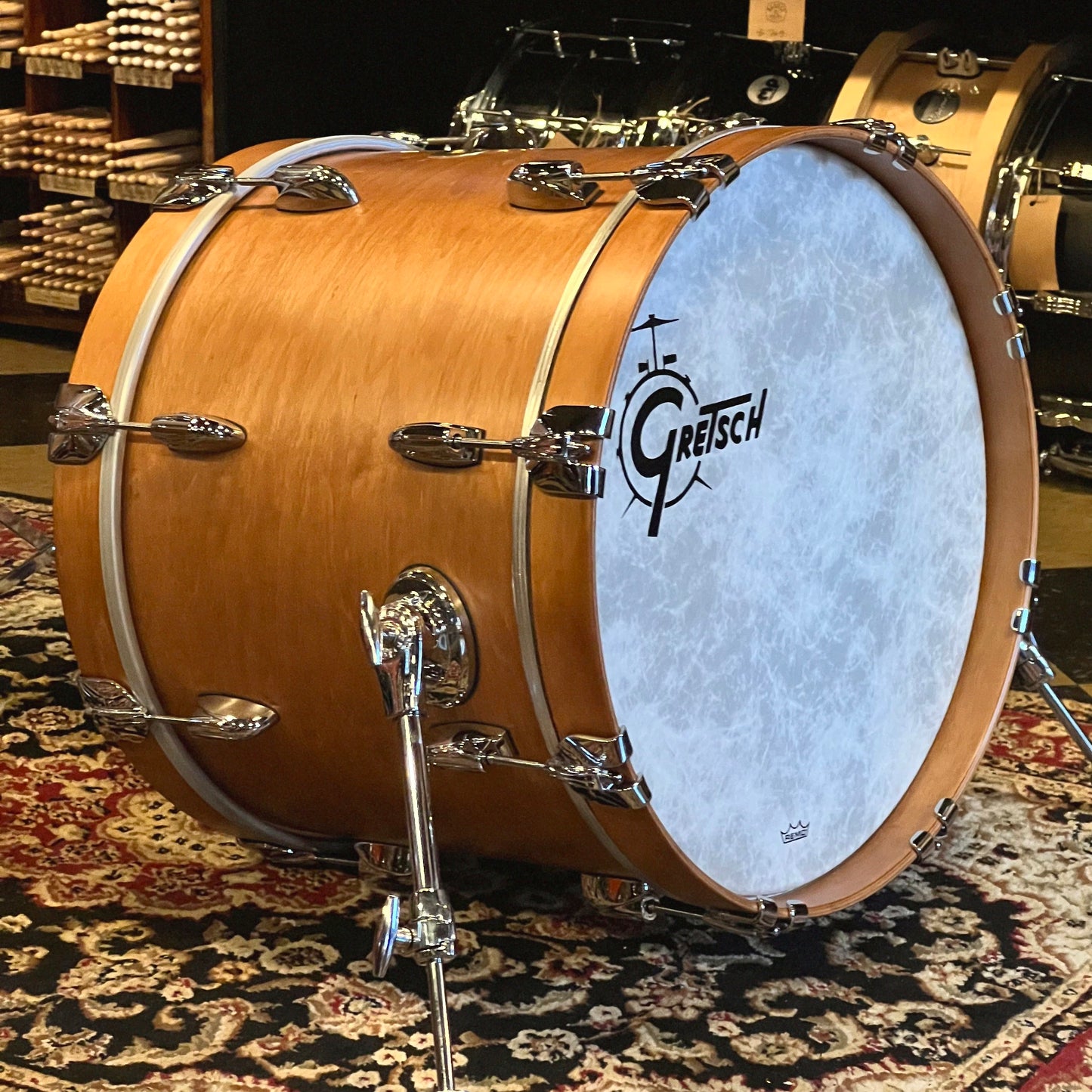 NEW Gretsch USA Custom Drum Set in Satin Classic Maple - 14x18. 8x12, 14x14