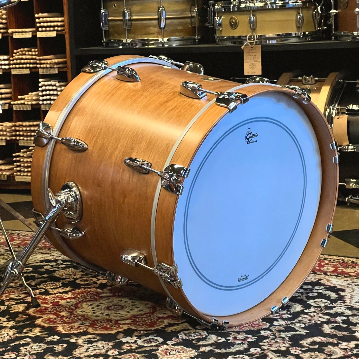 NEW Gretsch USA Custom Drum Set in Satin Classic Maple - 14x18. 8x12, 14x14