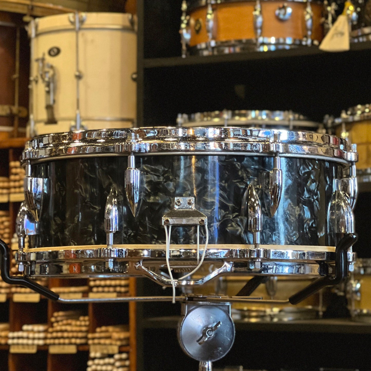 VINTAGE 1960's Boosey & Hawkes Edgware Drum Set in Black Diamond Pearl - 14x20, 8x12, 16x16, & 5x14