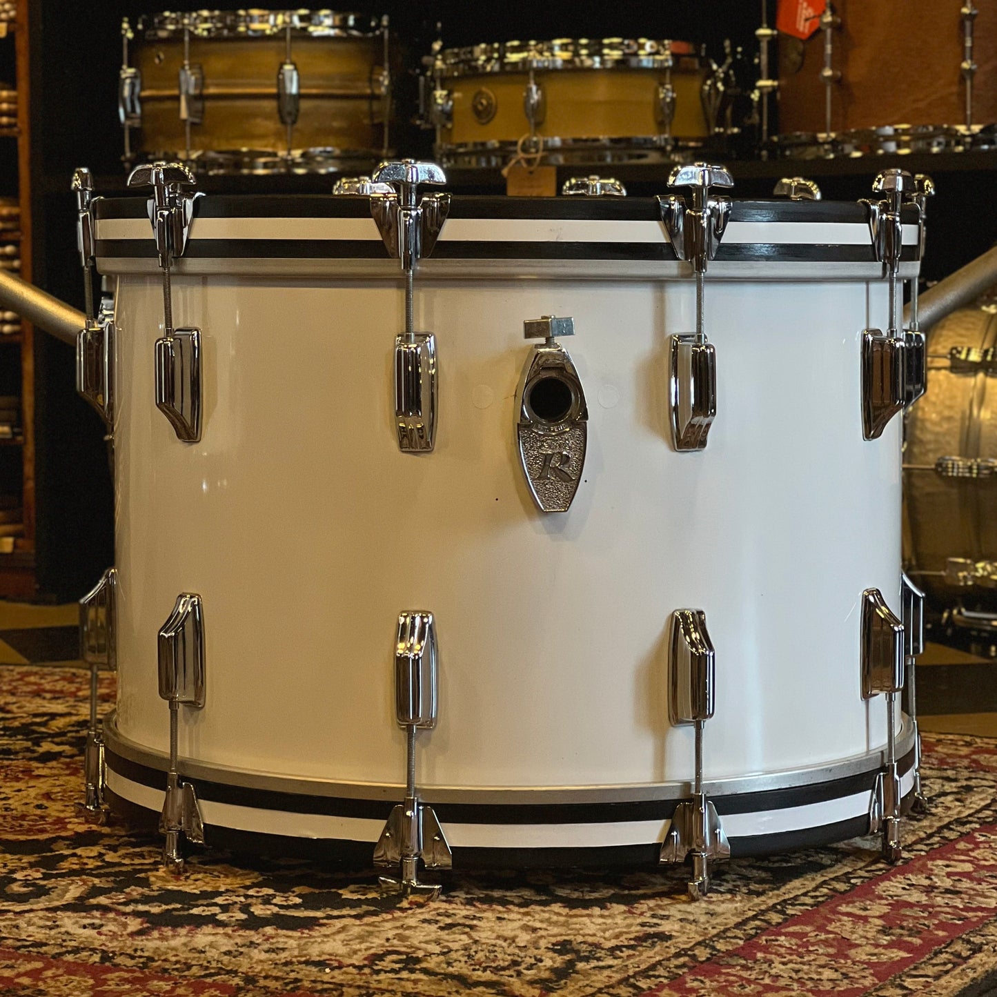 VINTAGE 1970's Rogers Fullerton Era Drum Set in New England White - 14x22, 8x12, 9x13, 16x16