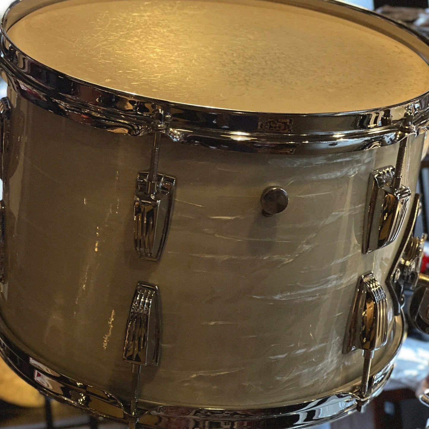 VINTAGE 1958 WFL Buddy Rich Super Classic Outfit in White Marine Pearl - 14x22, 9x13, 16x16, 5.5x14 Snare