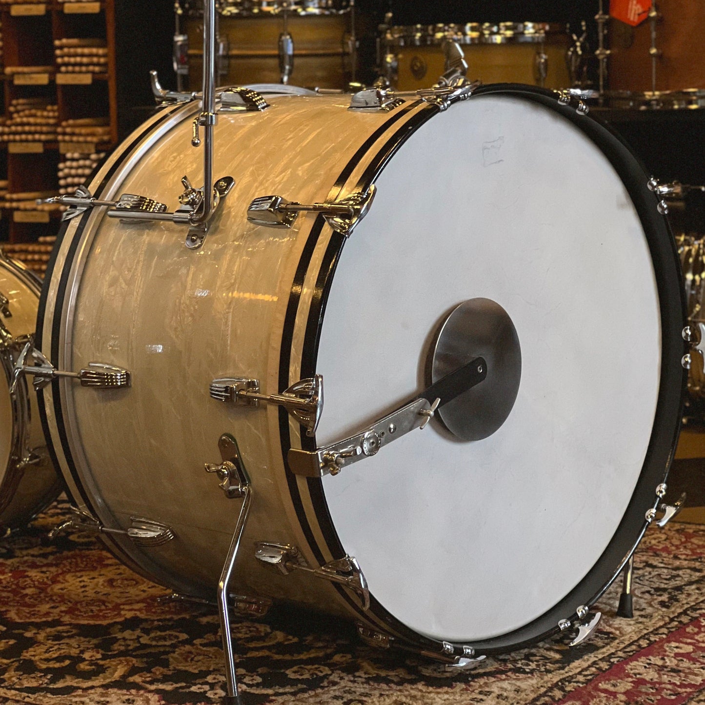 VINTAGE 1958 WFL Buddy Rich Super Classic Outfit in White Marine Pearl - 14x22, 9x13, 16x16, 5.5x14 Snare