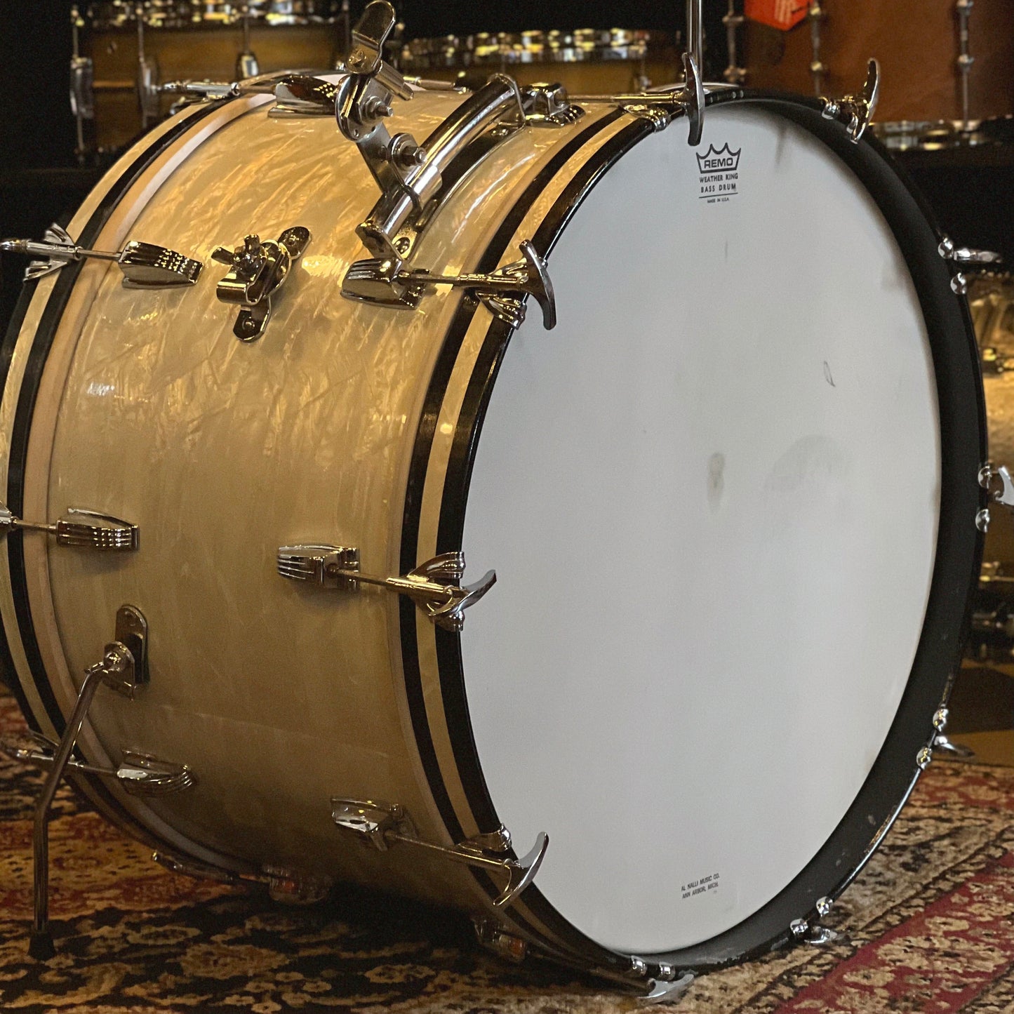 VINTAGE 1958 WFL Buddy Rich Super Classic Outfit in White Marine Pearl - 14x22, 9x13, 16x16, 5.5x14 Snare