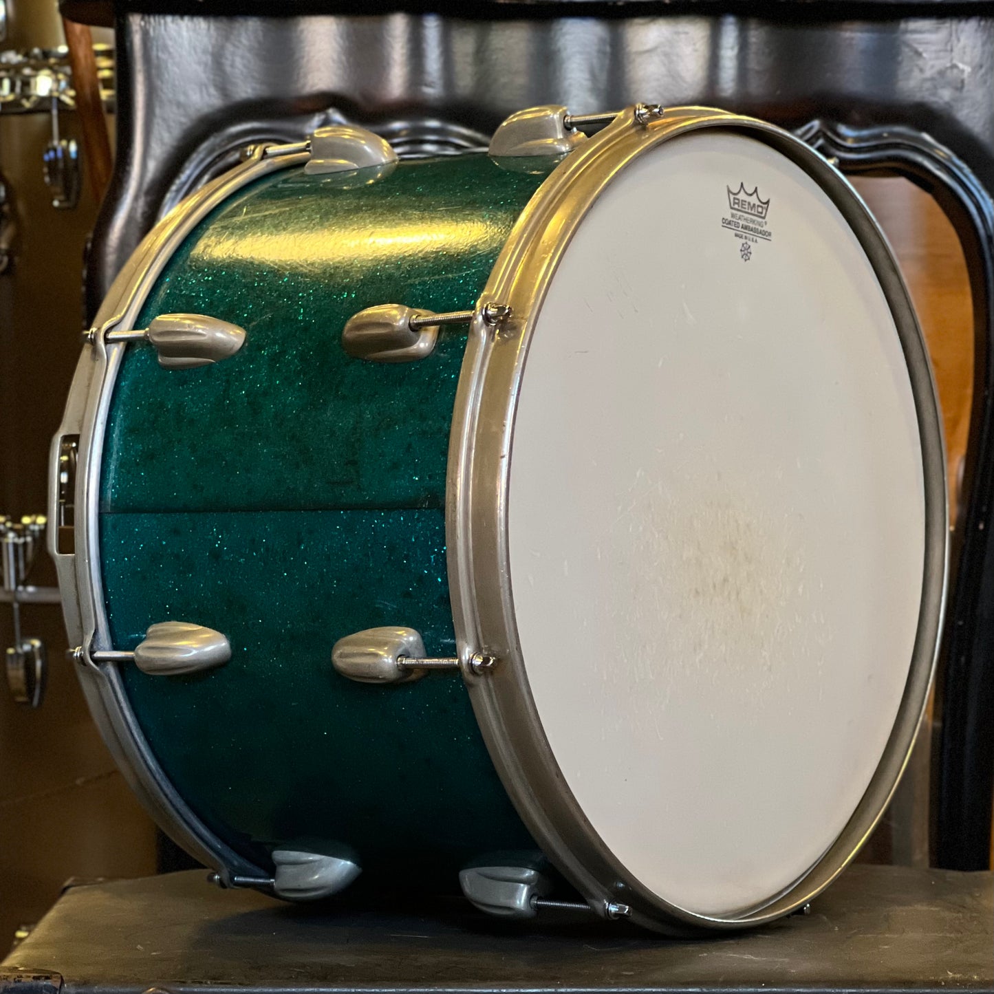 VINTAGE 1950's Slingerland 10x15 Marcher in Aqua Sparkle