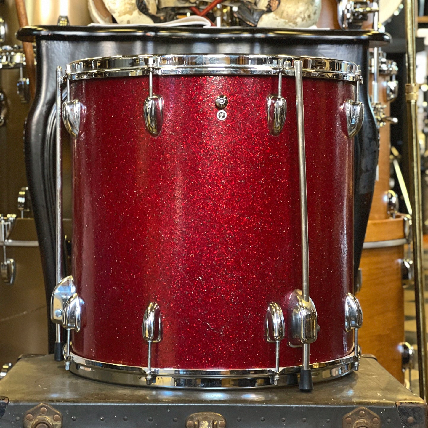 VINTAGE 1960's Slingerland 16x16 Floor Tom in Red Sparkle