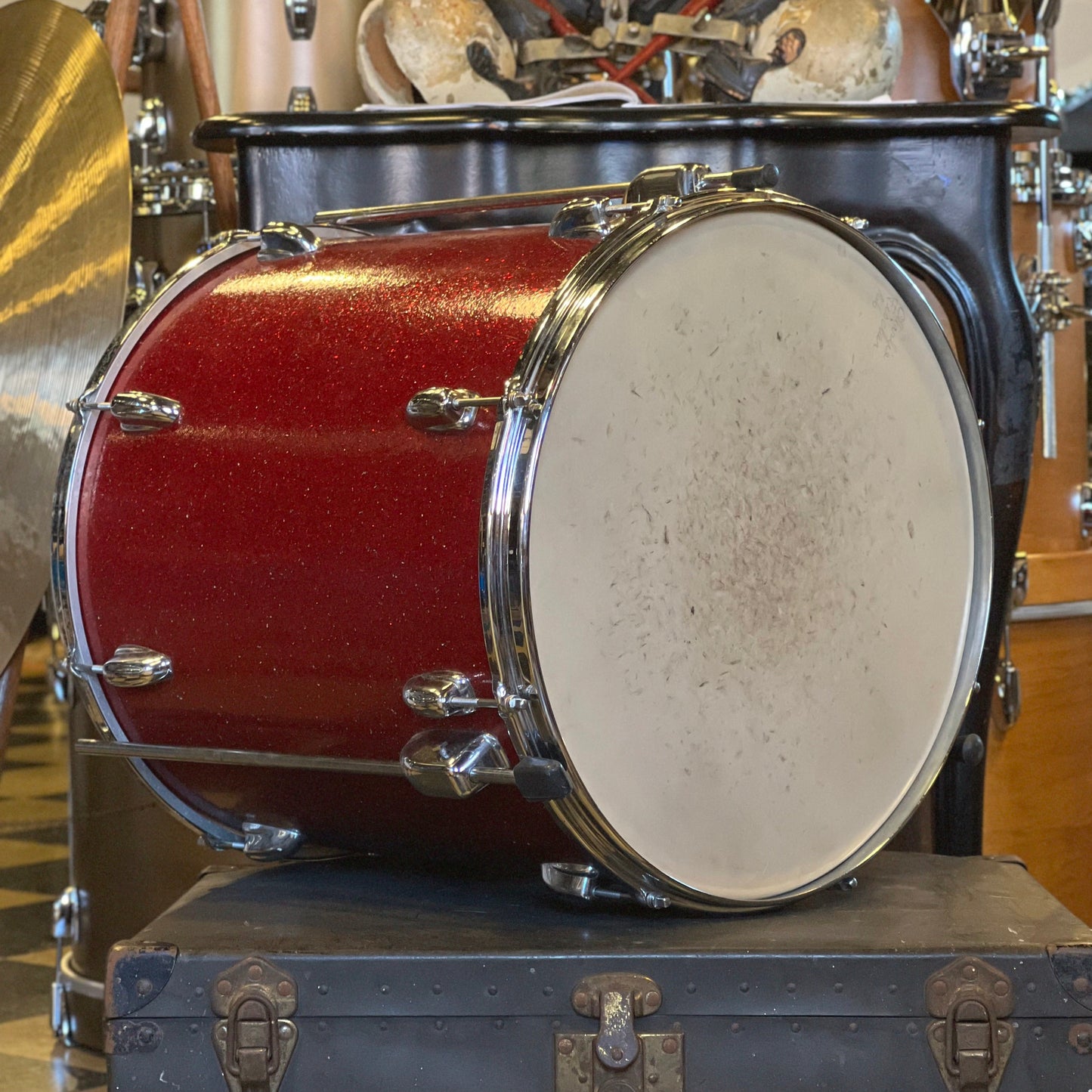 VINTAGE 1960's Slingerland 16x16 Floor Tom in Red Sparkle