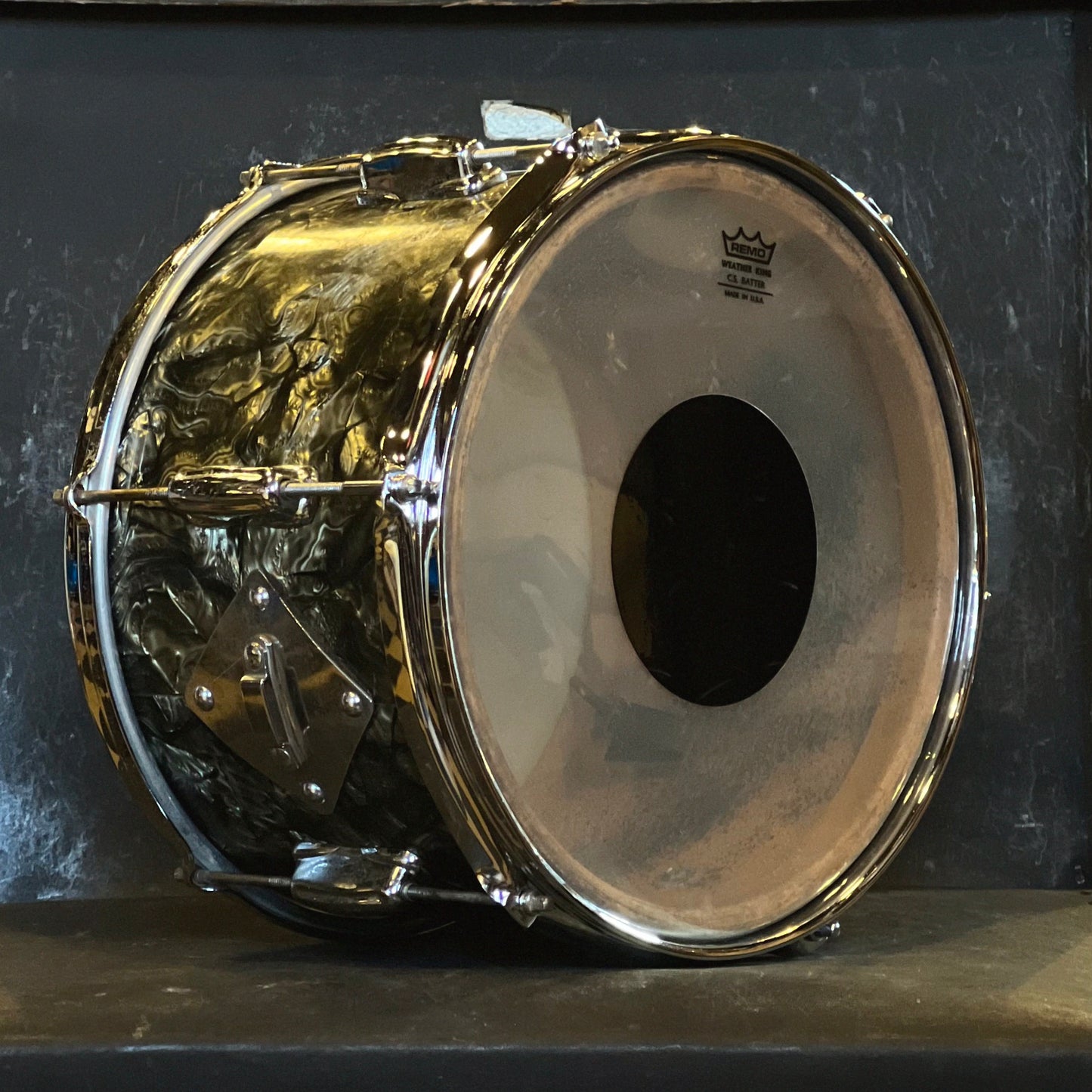 VINTAGE 1960's Slingerland 8x12 Stage Band Tom in Black Diamond Pearl