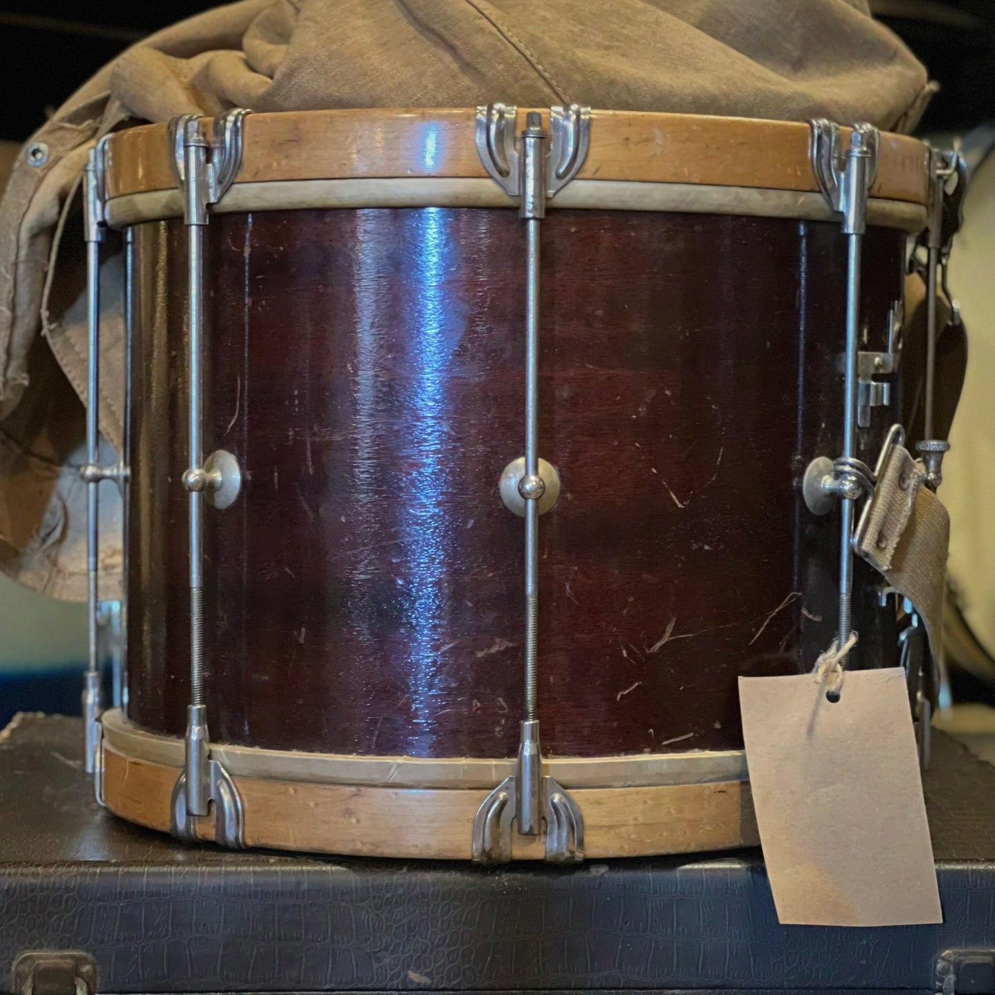 VINTAGE 1937 WFL 10x14 Marcher in Natural Mahogany Lacquer