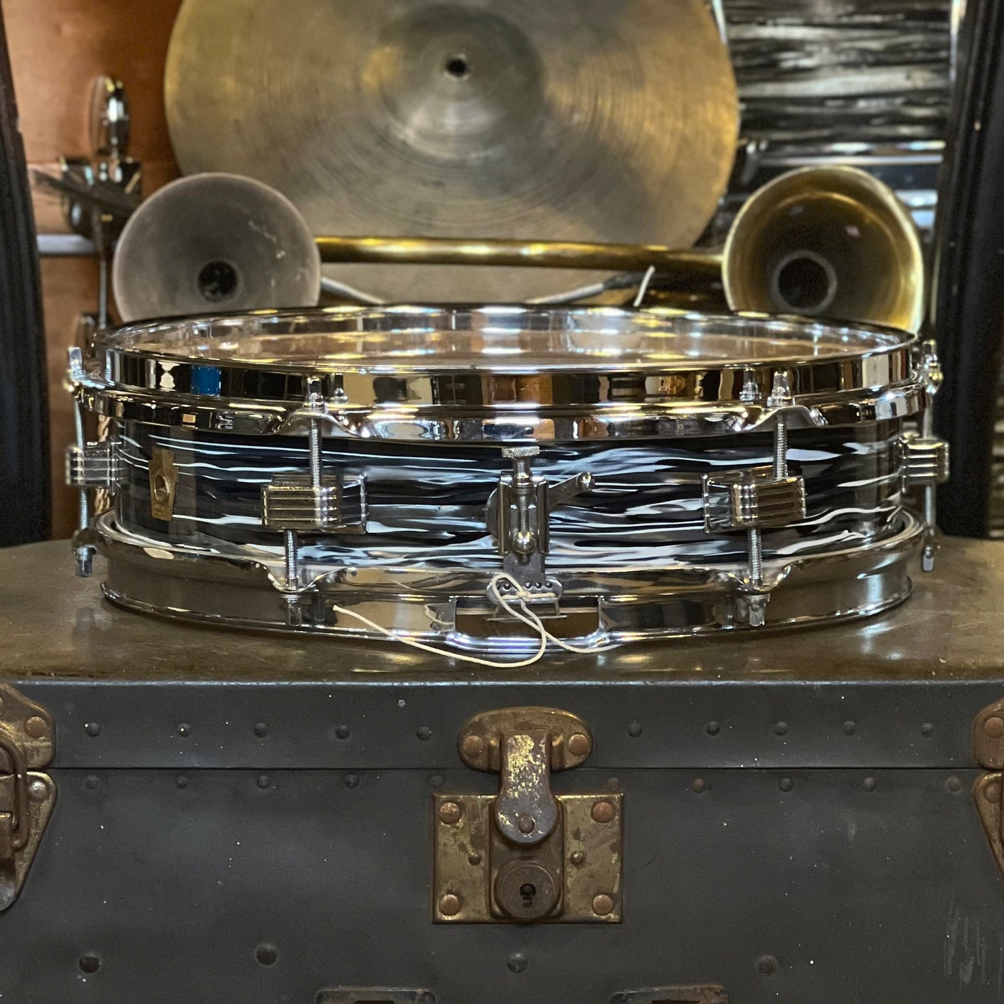 VINTAGE 1968 Ludwig 3x13 Jazz Combo Snare in Rewrapped Black Oyster