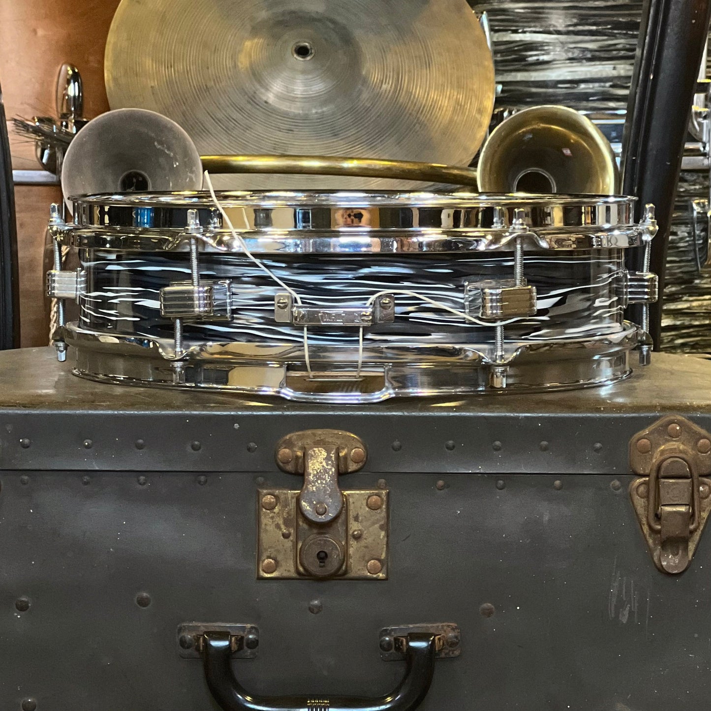 VINTAGE 1968 Ludwig 3x13 Jazz Combo Snare in Rewrapped Black Oyster
