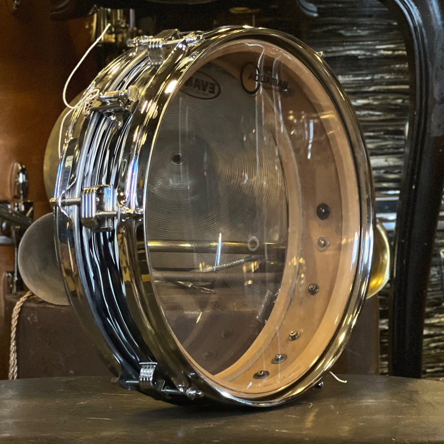 VINTAGE 1968 Ludwig 3x13 Jazz Combo Snare in Rewrapped Black Oyster