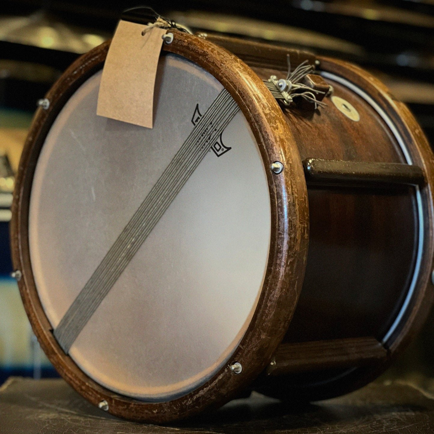 VINTAGE 1940's 10x14 Ludwig & Ludwig Victory Marcher with Wooden Lugs & Hoops in Mahogany Lacquer