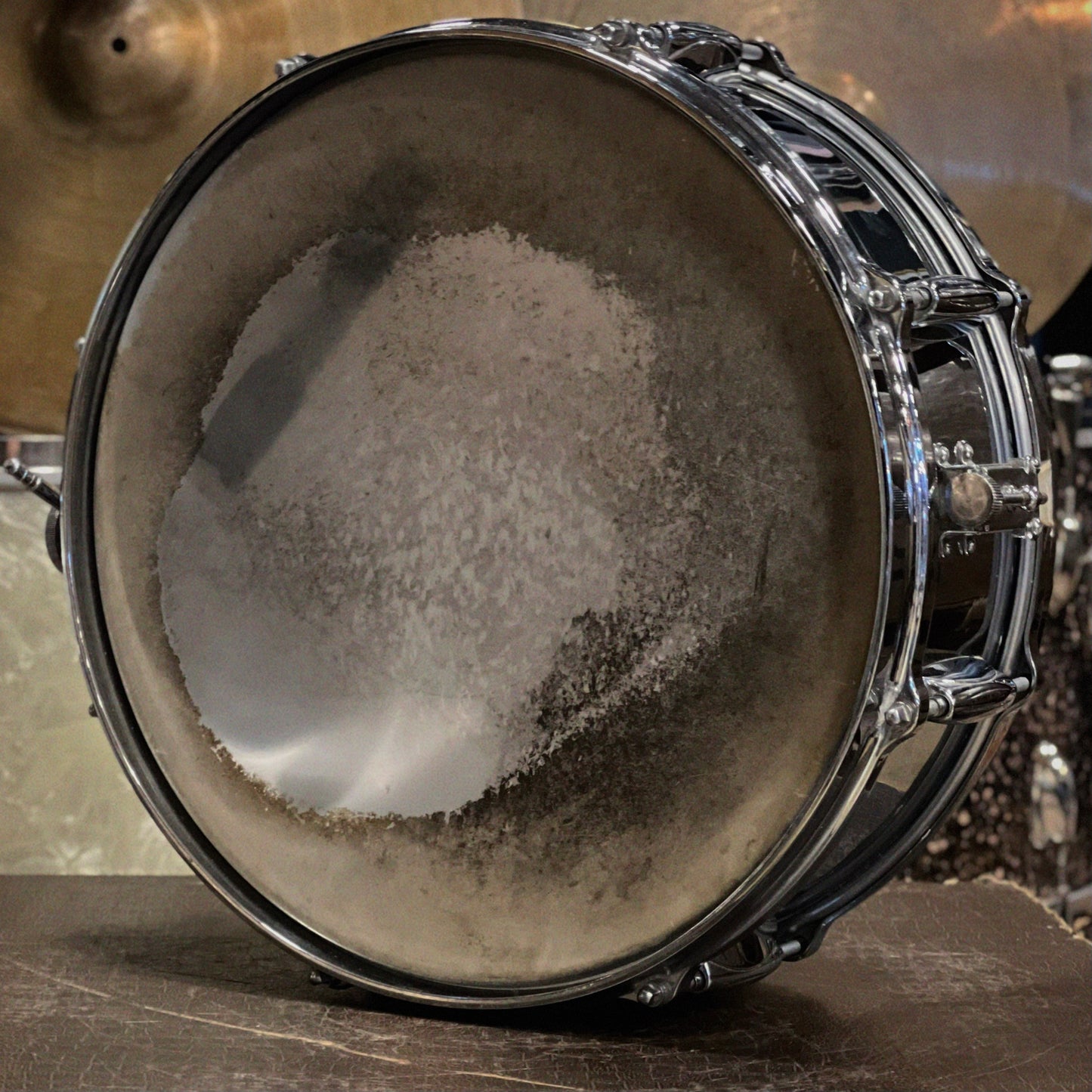 VINTAGE 1960's Gretsch 5x14 4160 Chrome over Brass "No Line" Snare Drum