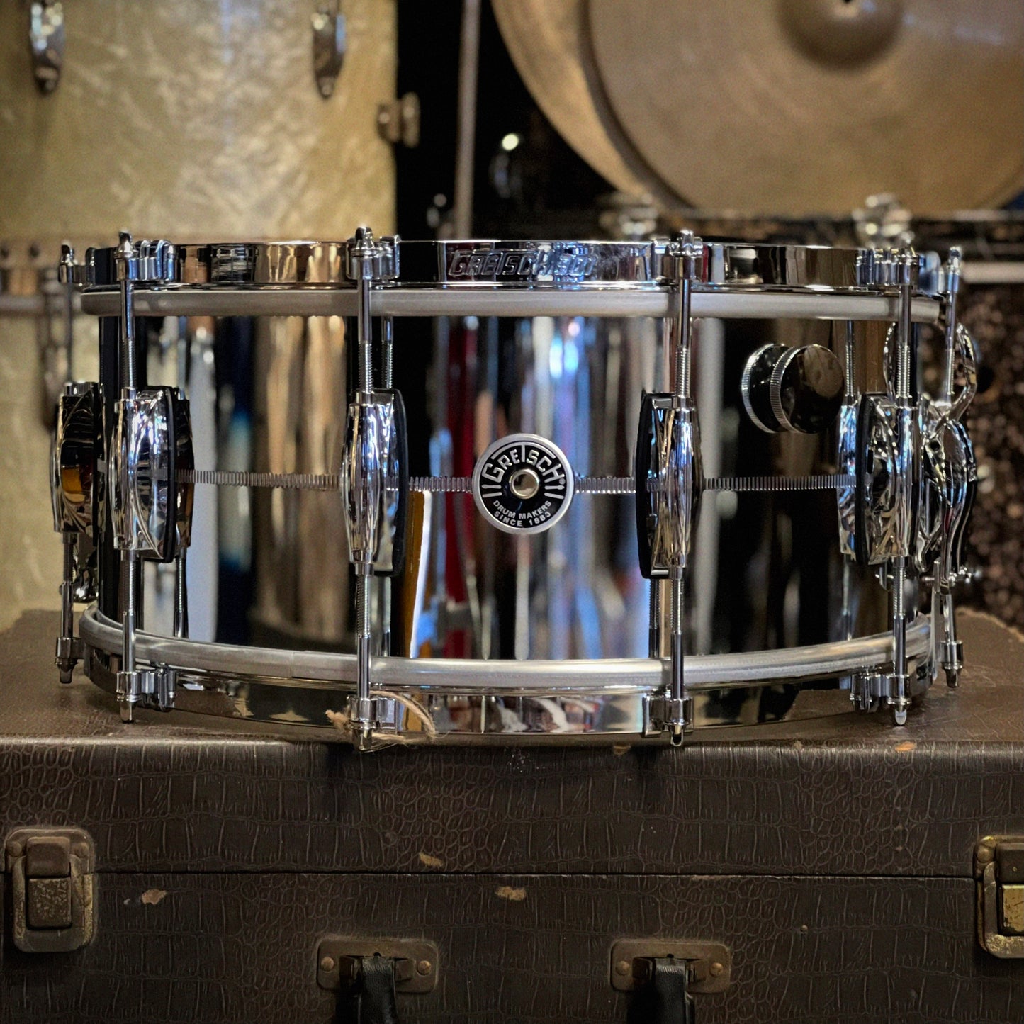 NEW Gretsch 6.5x14 Brooklyn Chrome over Steel "Retro Build" Snare Drum with Tone Control & 301 Hoops