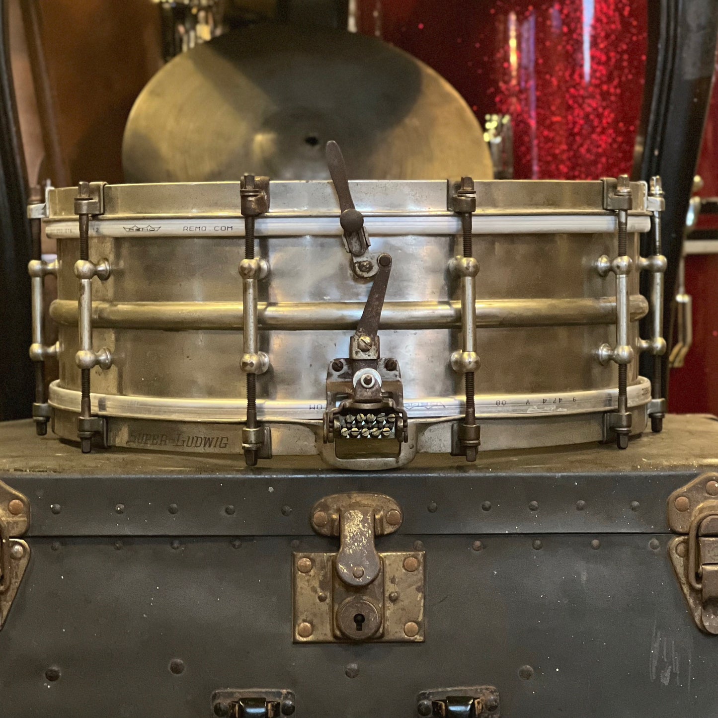 VINTAGE 1926 Ludwig 5x14 Nickel over Brass Super Ludwig Snare Drum