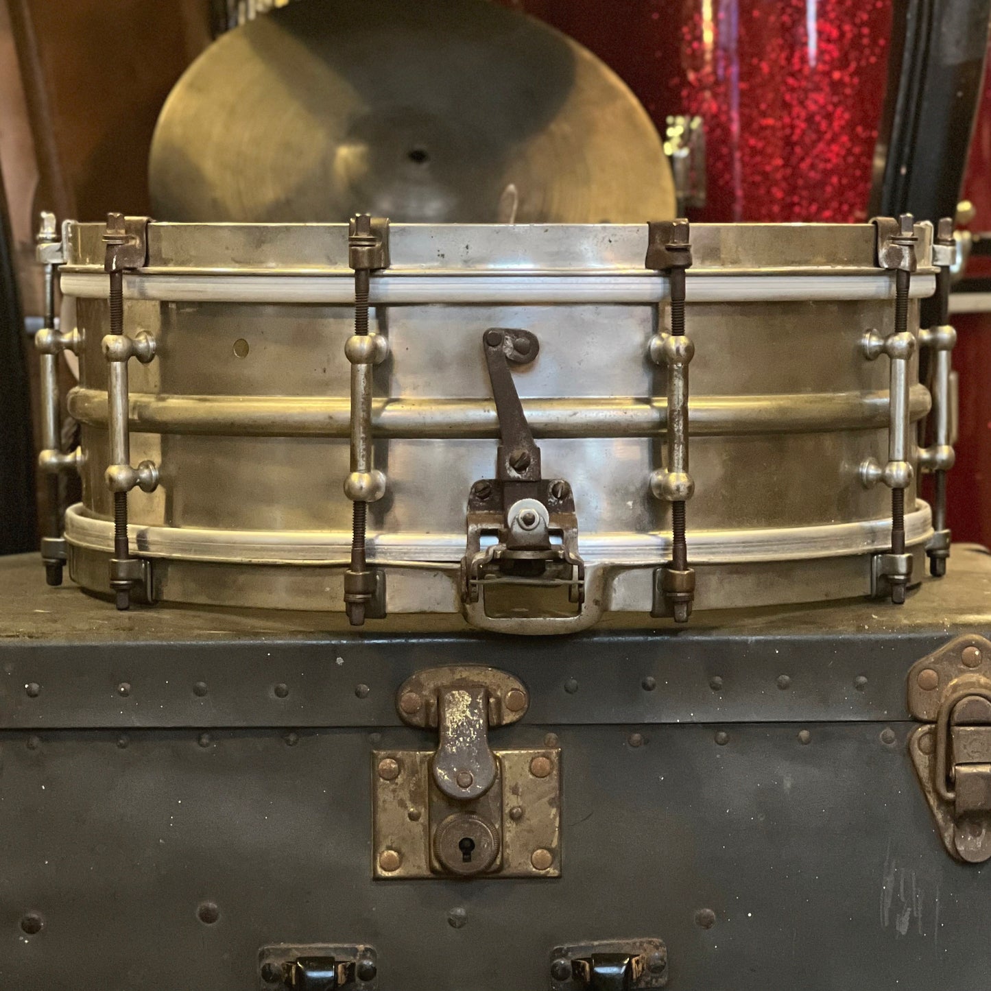 VINTAGE 1926 Ludwig 5x14 Nickel over Brass Super Ludwig Snare Drum