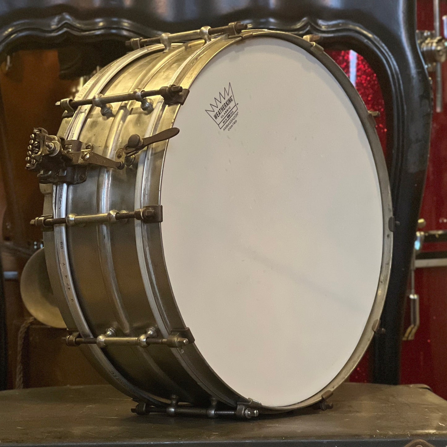 VINTAGE 1926 Ludwig 5x14 Nickel over Brass Super Ludwig Snare Drum