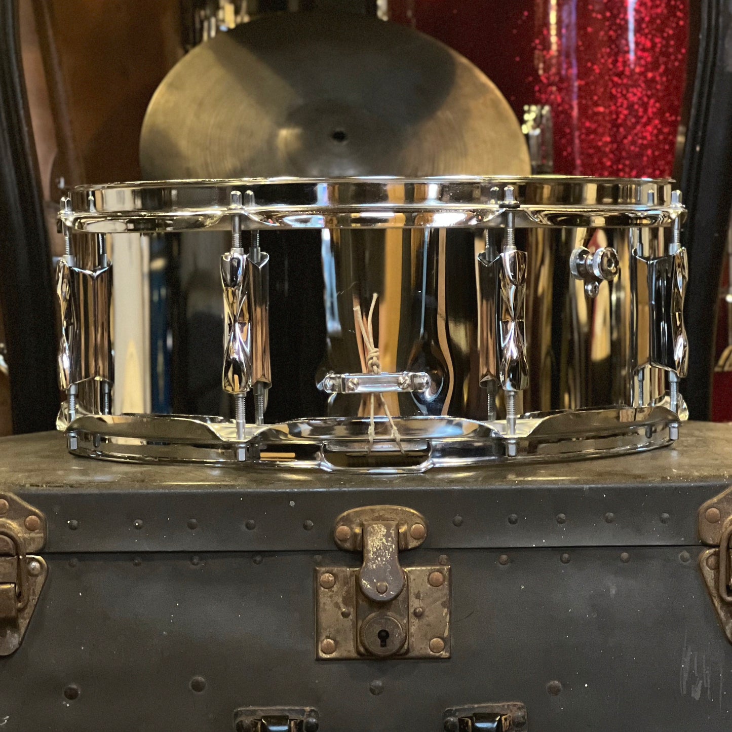 VINTAGE 1970's Premier 5x14 Chrome over Steel Snare Drum