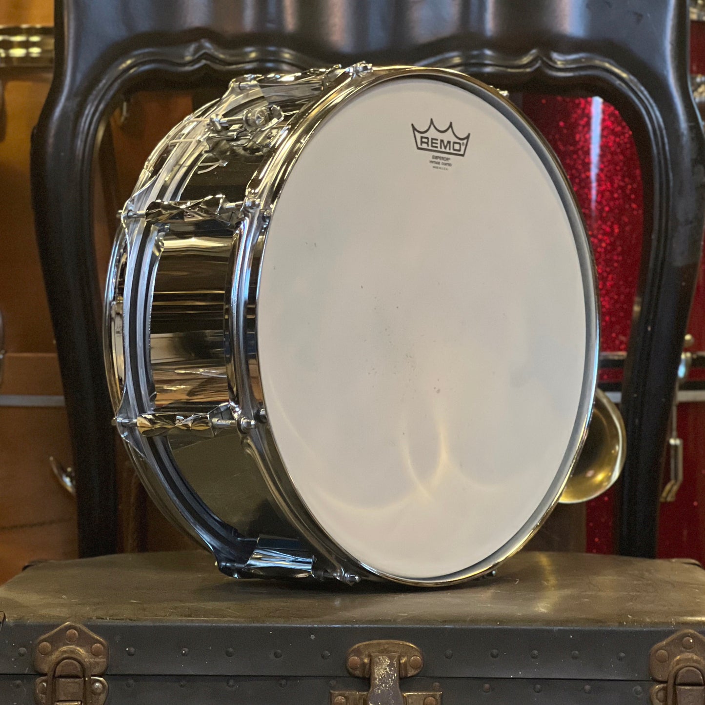 VINTAGE 1970's Premier 5x14 Chrome over Steel Snare Drum