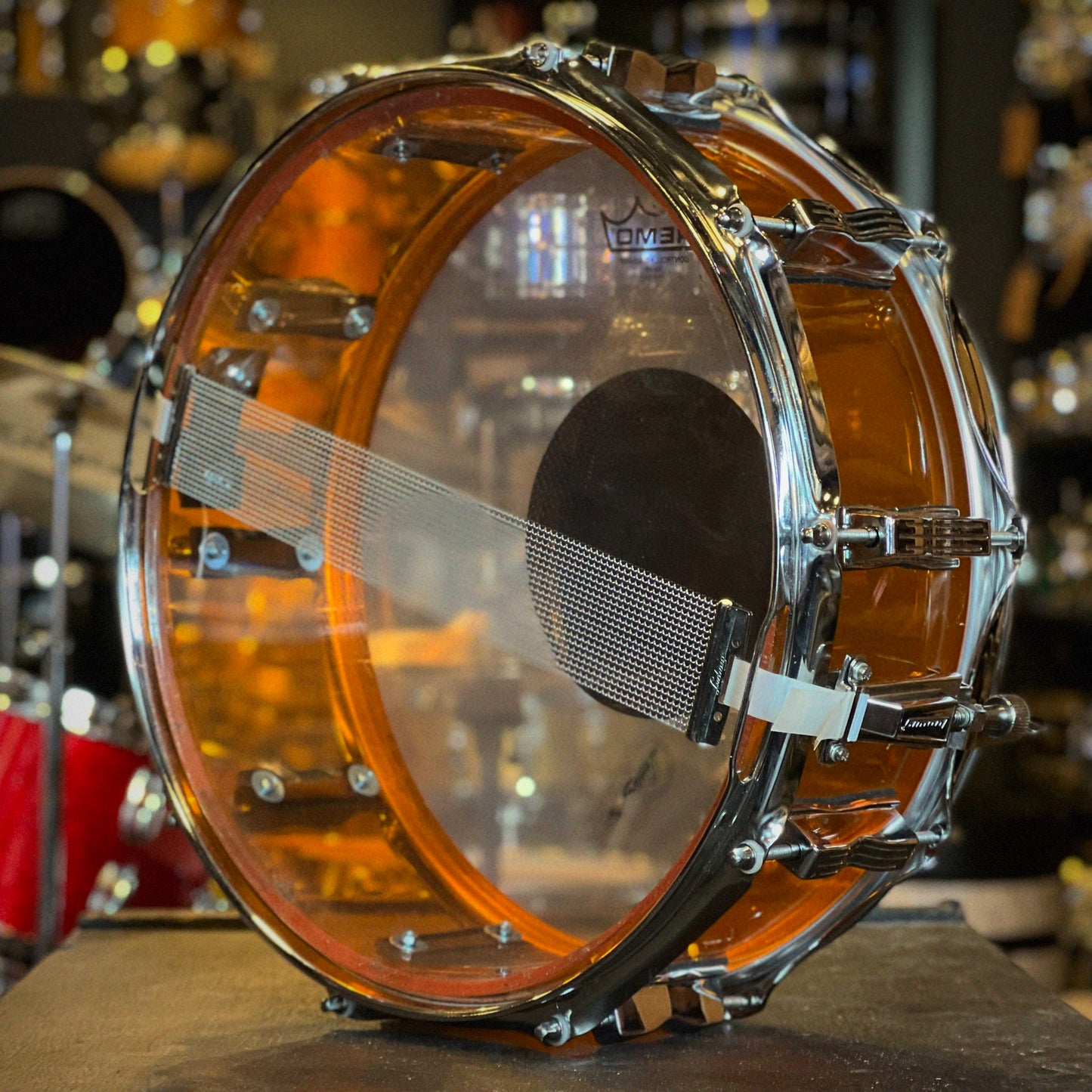 USED 2000's Ludwig 5x14 Vistalite Snare Drum in Amber