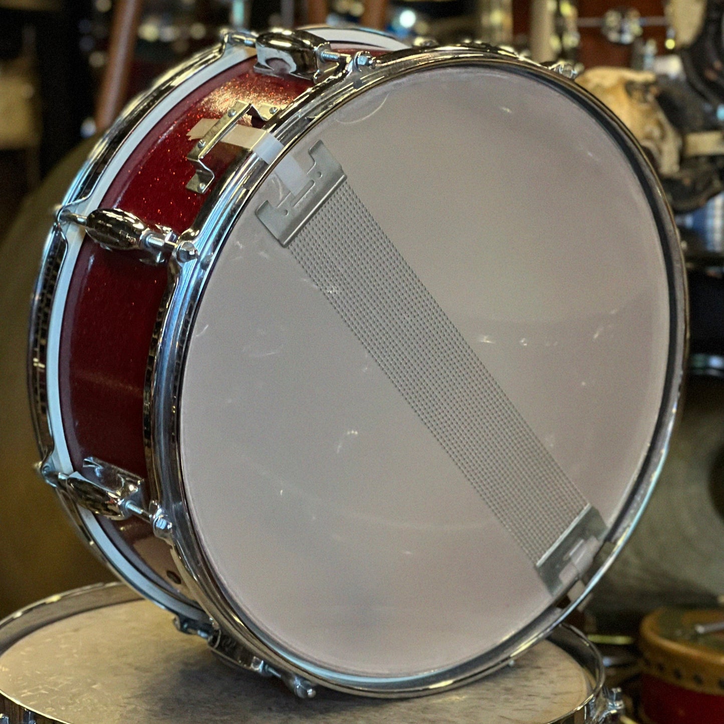 VINTAGE 1970's Dixie MIJ Drum Set in Red Sparkle - 14x20, 8x12, 14x14, 5x14