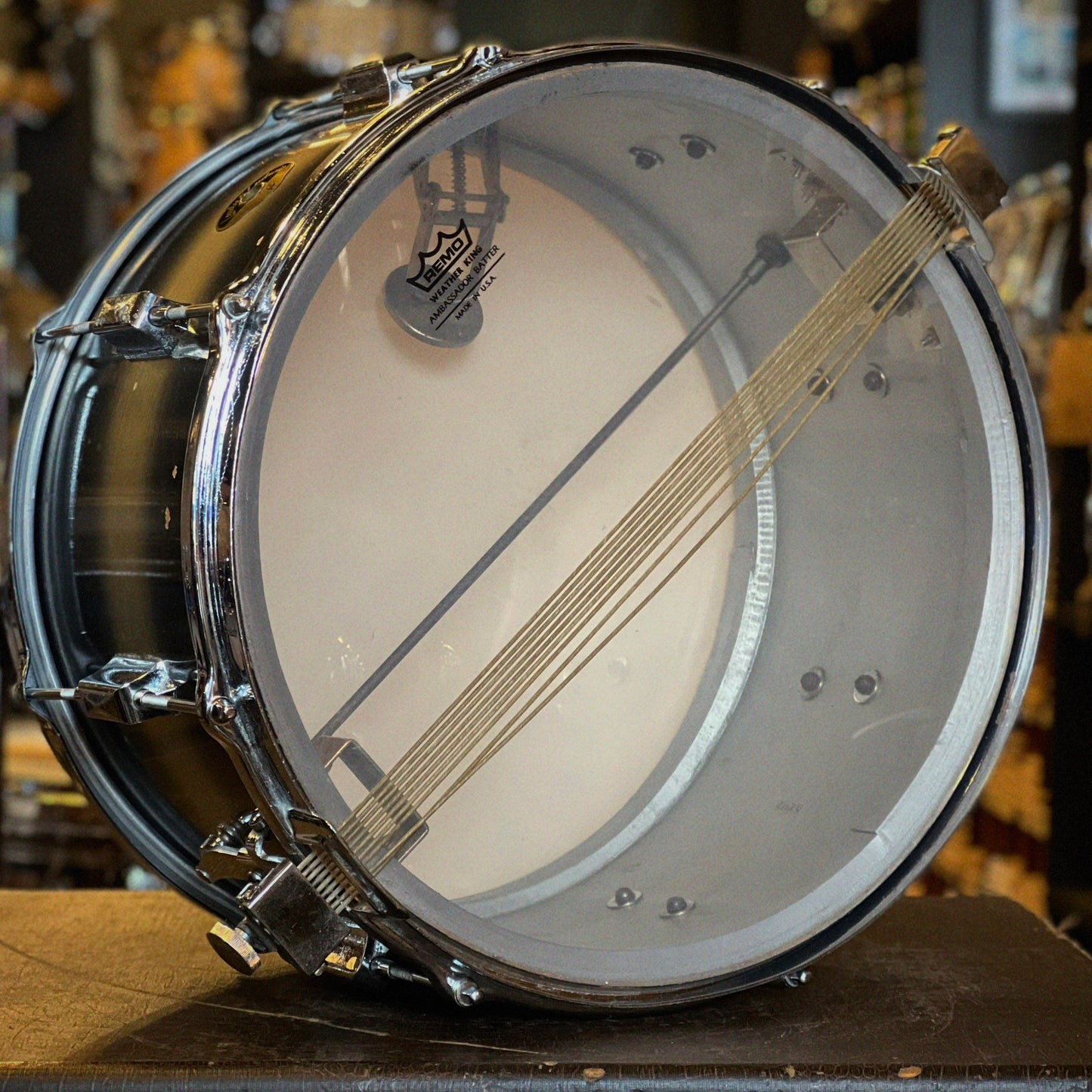 VINTAGE 1952 Leedy & Ludwig 7x14 Broadway Parallel Snare Drum in Blue & Silver Duco