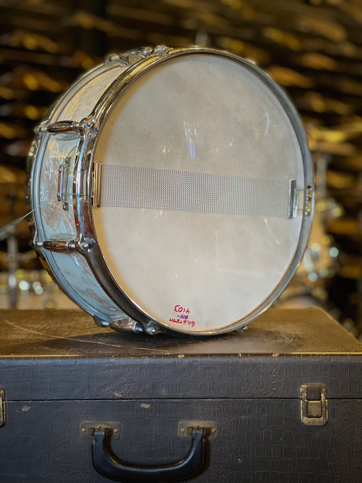 VINTAGE 1960's Gretsch 5.5x14 No. 4103 Renown Snare Drum in White Marine Pearl