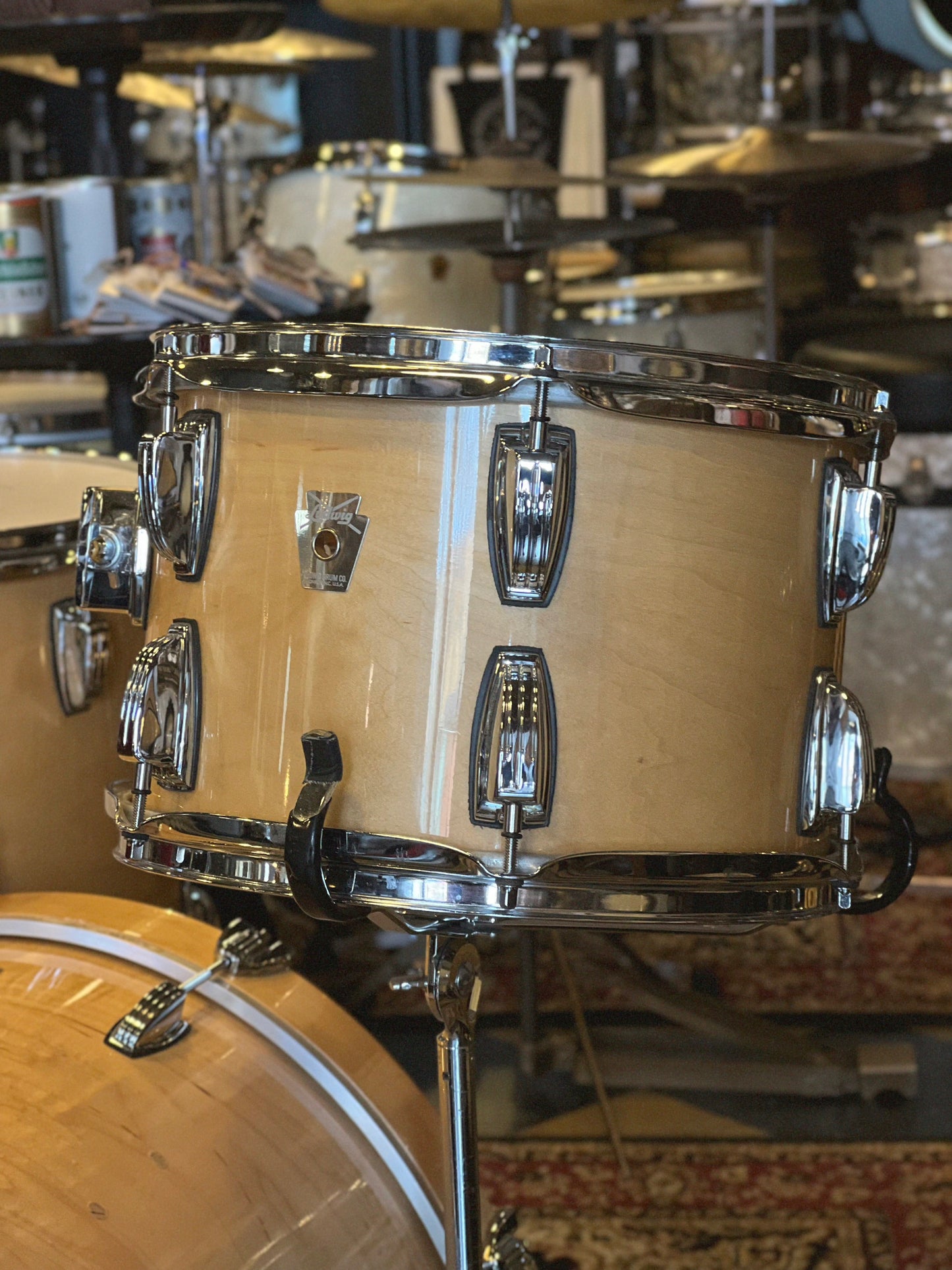 USED LUDWIG 1990's Classic Downbeat Outfit In Gloss Natural - 14x20, 8x12, 14x14