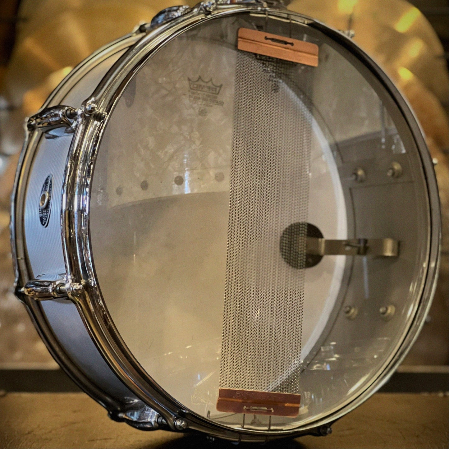 VINTAGE 1970's Slingerland 5x14 No. 140 Student Model Ribbed Aluminum Snare Drum