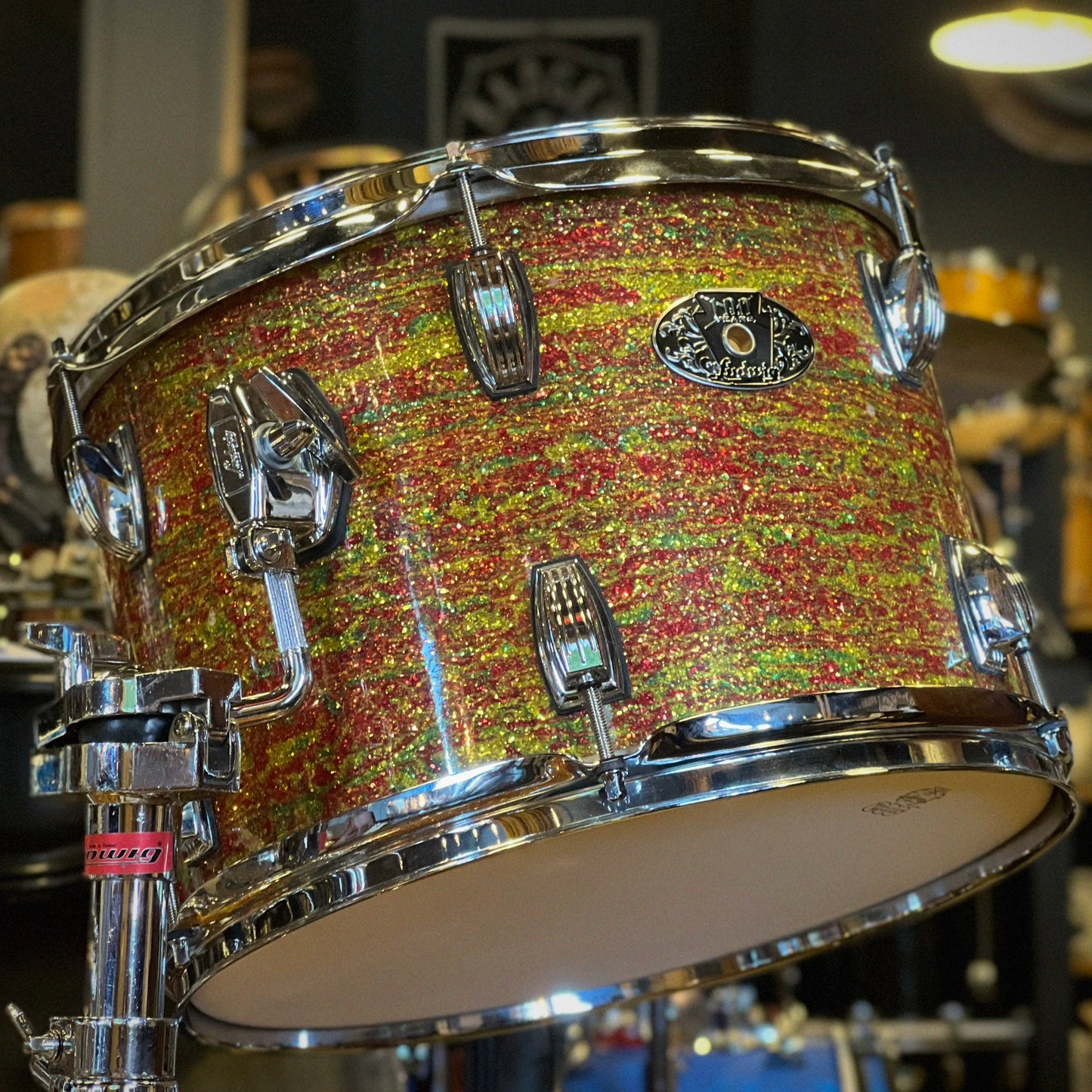 USED Ludwig Limited Edition Classic Maple Drum Set in Citrus Mod Glass Glitter - 14x22, 9x13, 16x16