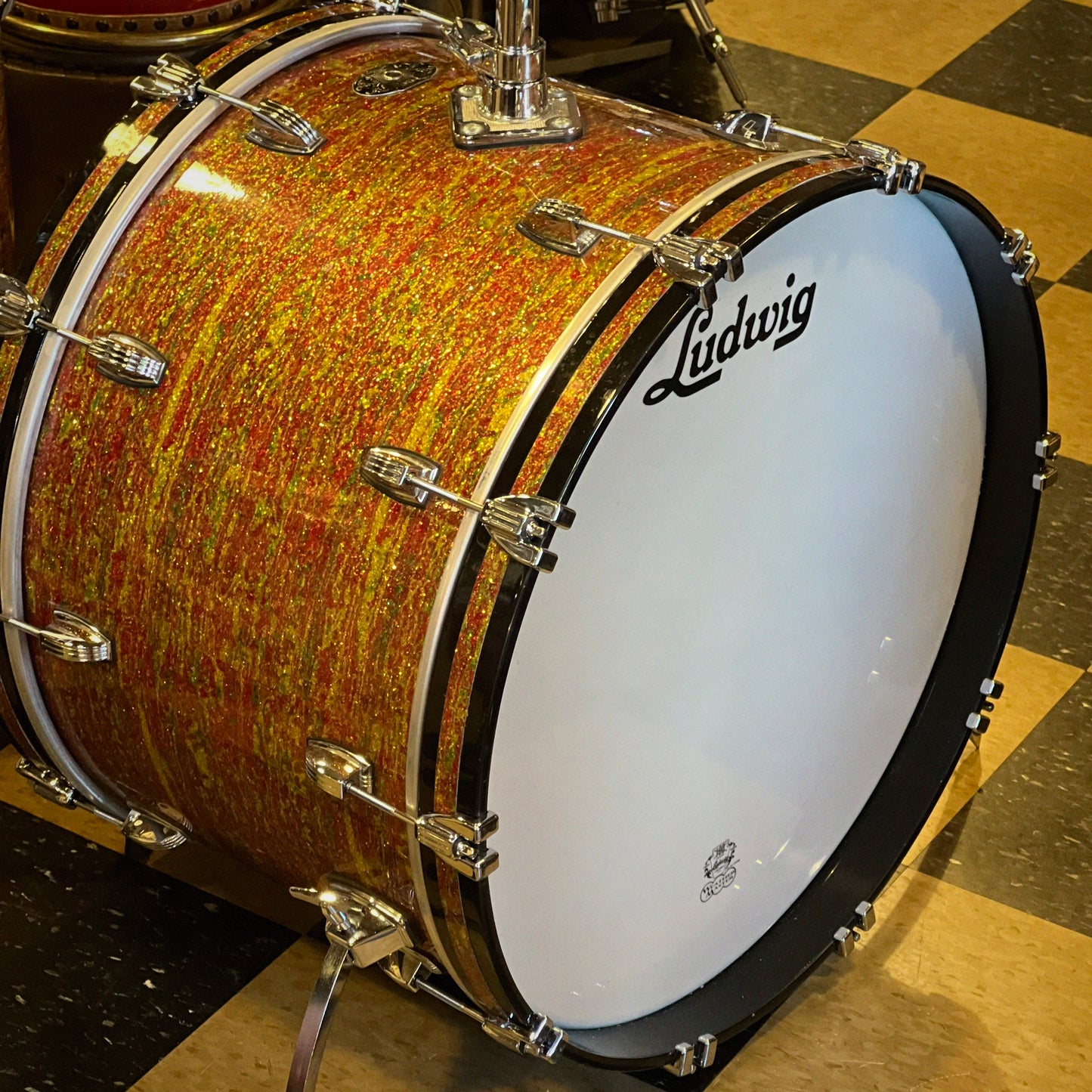 USED Ludwig Limited Edition Classic Maple Drum Set in Citrus Mod Glass Glitter - 14x22, 9x13, 16x16
