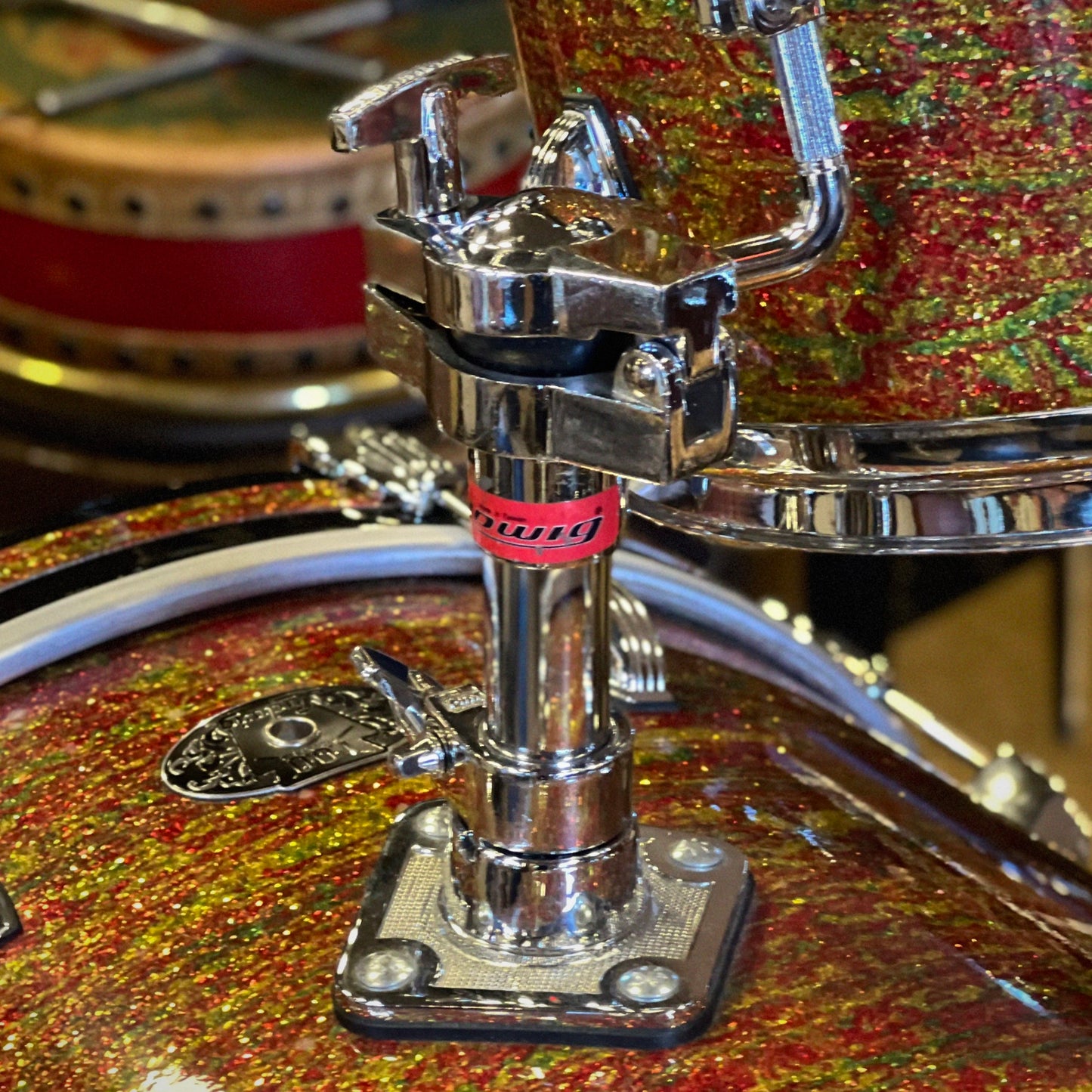 USED Ludwig Limited Edition Classic Maple Drum Set in Citrus Mod Glass Glitter - 14x22, 9x13, 16x16