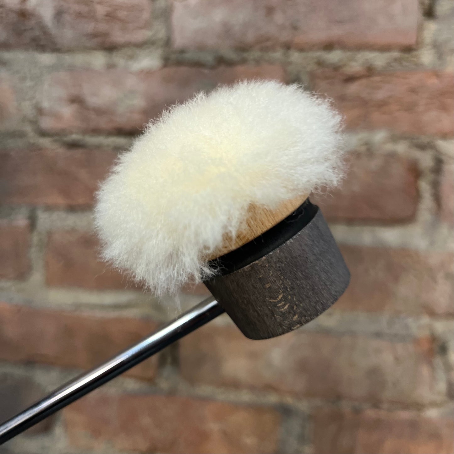 Low Boy Custom Puff Daddy Lightweight Bass Drum Beater - Natural & Brown w/ Black Stripe