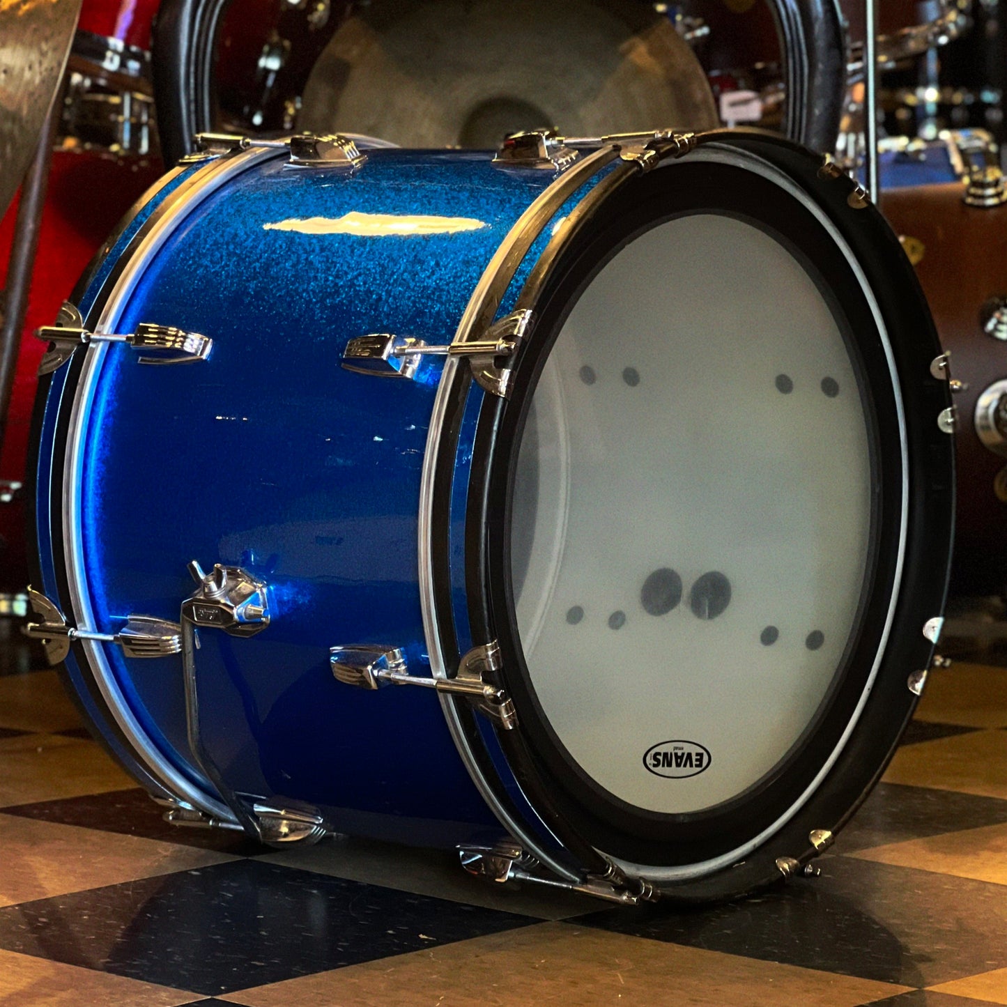 VINTAGE 1960's Ludwig 14x20 Bass Drum in Blue Sparkle